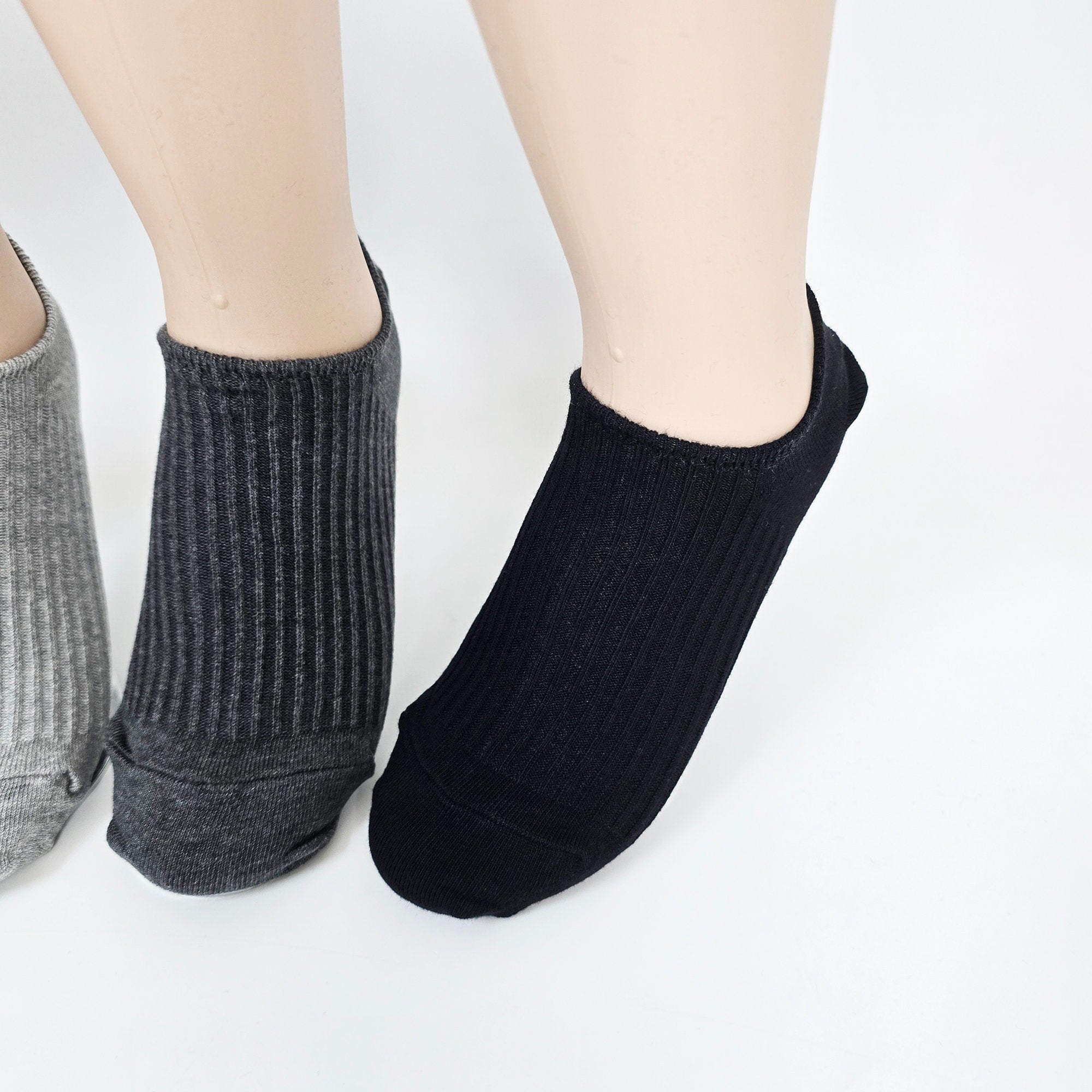 Mens No Show Socks | Cotton Non Slip Grip | Korean Socks | Minimalist Gift for Him