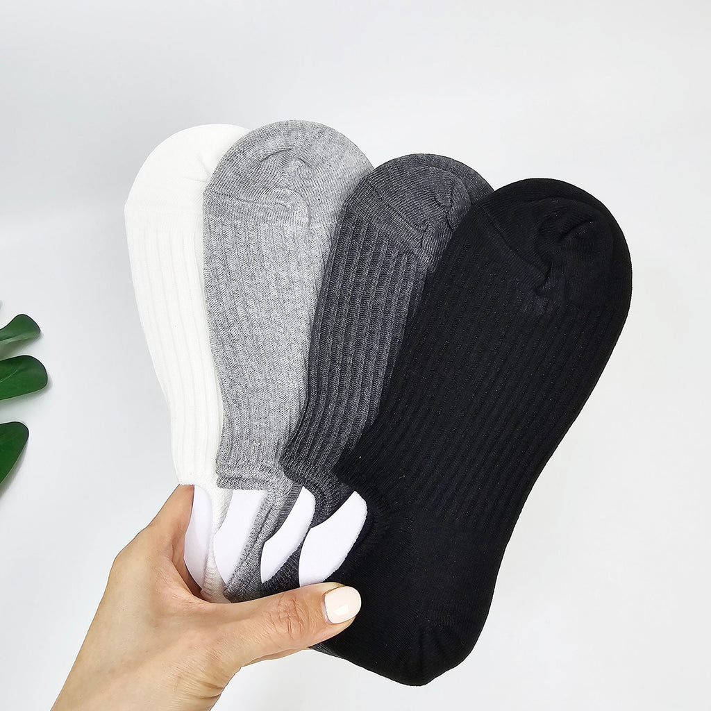 Mens No Show Socks | Cotton Non Slip Grip | Korean Socks | Minimalist Gift for Him
