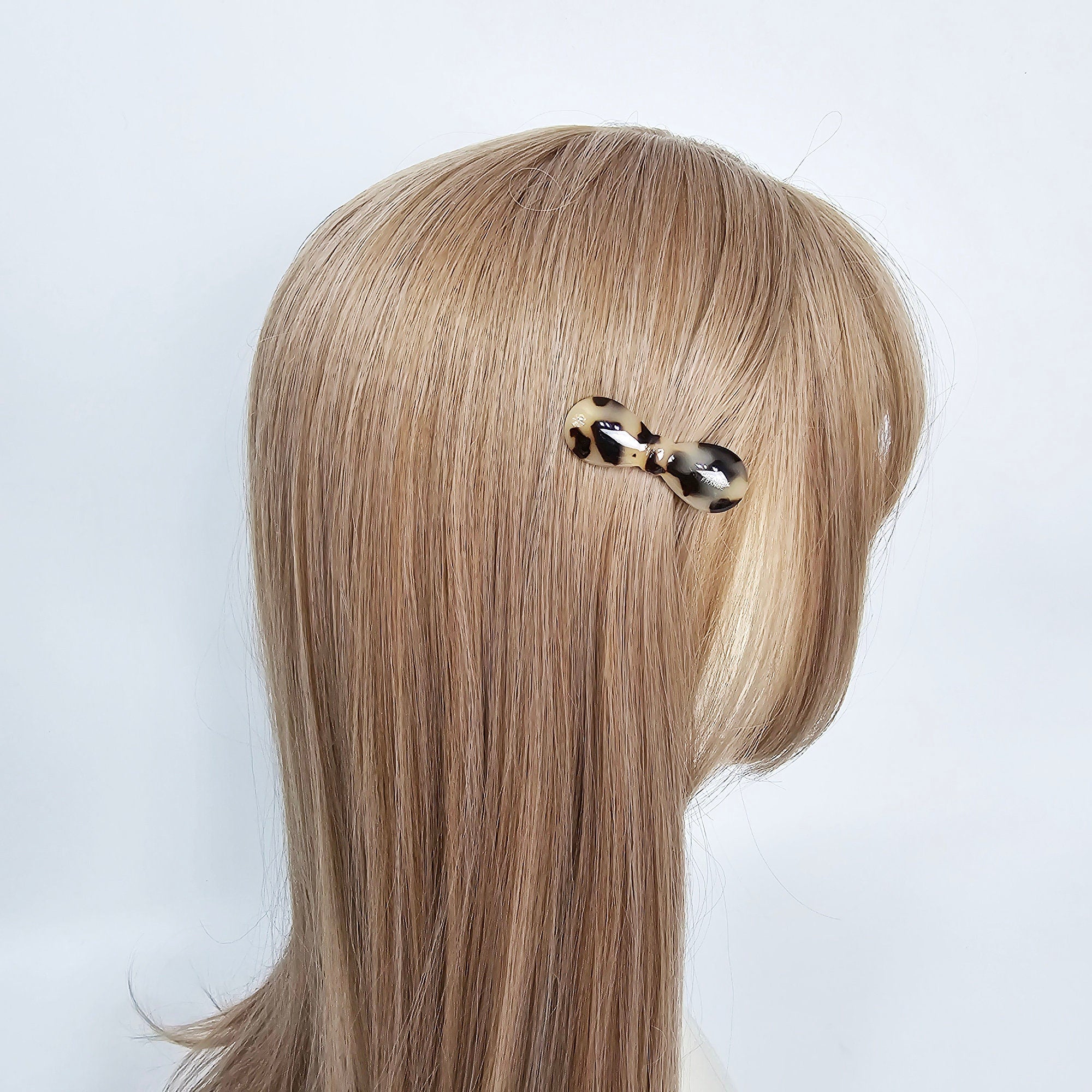 Rounded Bulging Ribbon Side Claw Mini Hair Claw Clip (2.0 Inch) / Vivid Color French Pin / Alligator Hair Clip for Woman