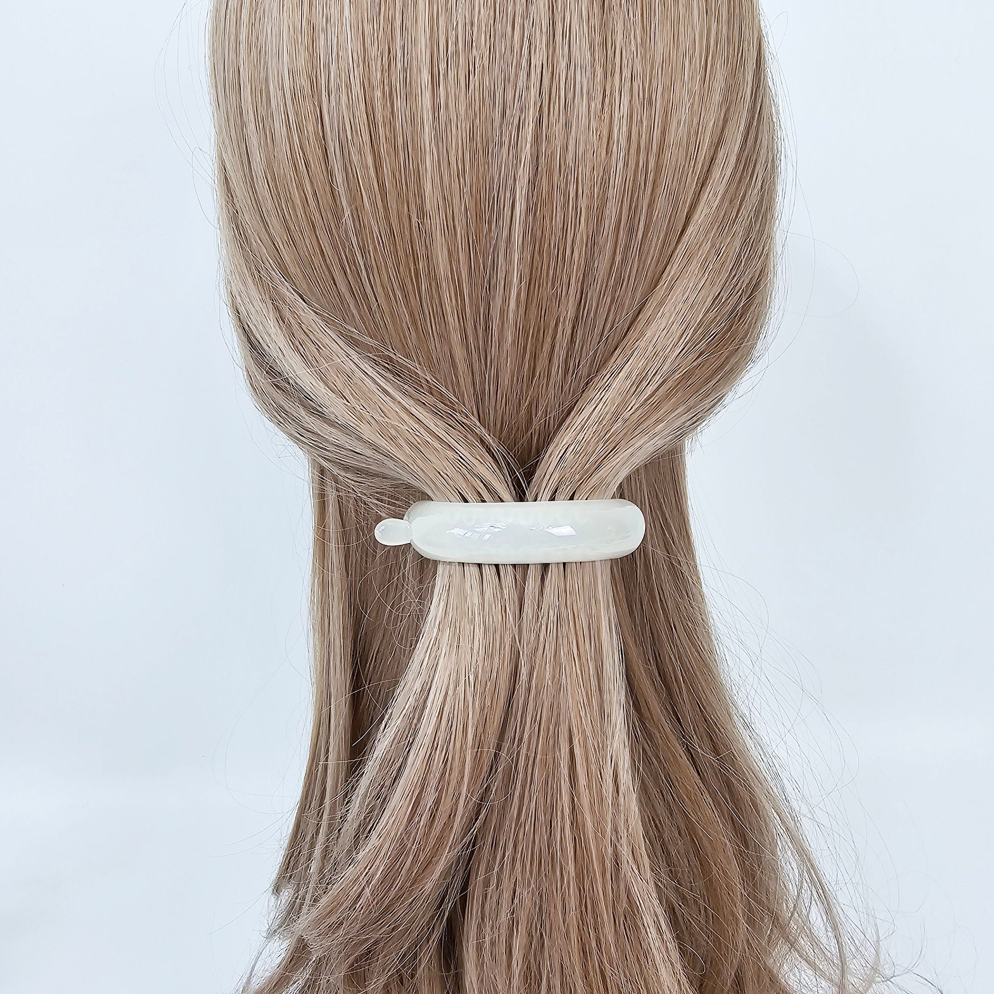 Pure Color Half Moon Banana Half-Up Hair Pin (2.9 Inch) / Tortoise Marble Hair Comb Barrette / French Hair Pin