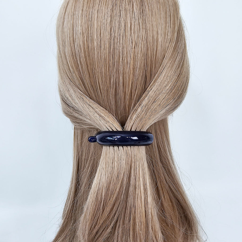 Pure Color Half Moon Banana Half-Up Hair Pin (2.9 Inch) / Tortoise Marble Hair Comb Barrette / French Hair Pin