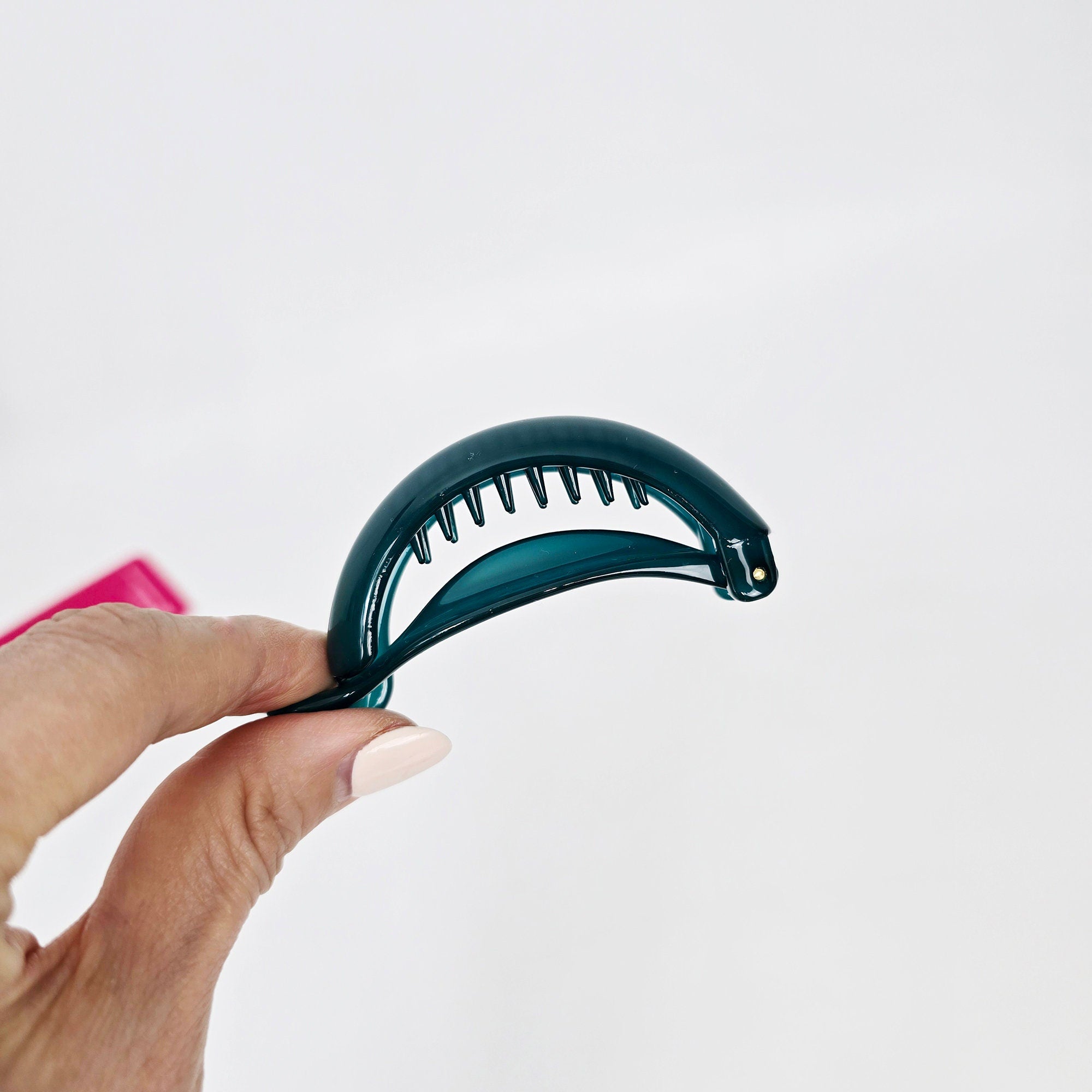 Pure Color Half Moon Banana Half-Up Hair Pin (2.9 Inch) / Tortoise Marble Hair Comb Barrette / French Hair Pin