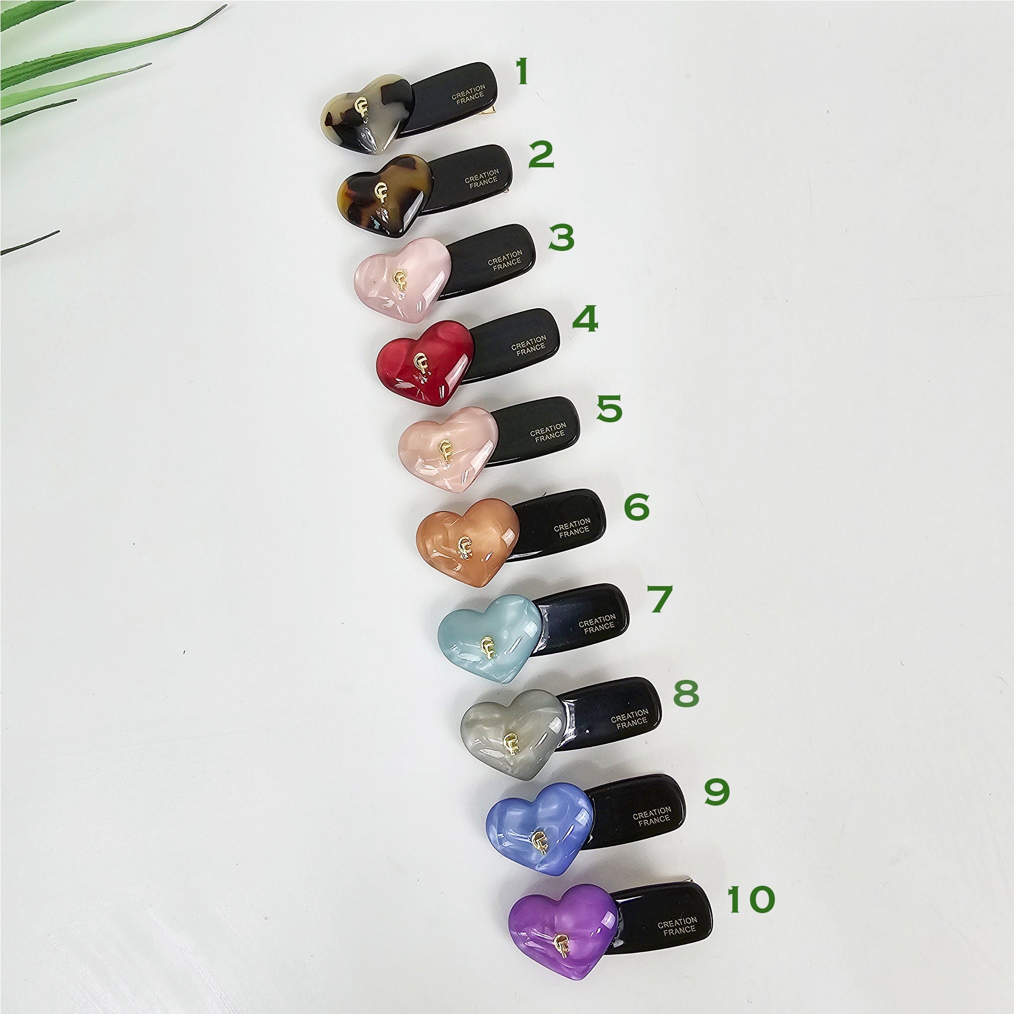 Luxurious Metal Logo Heart Mini Hair Claw Clip Side Claw (1.8 Inch) / Vivid Color French Pin / Alligator Hair Clip for Woman