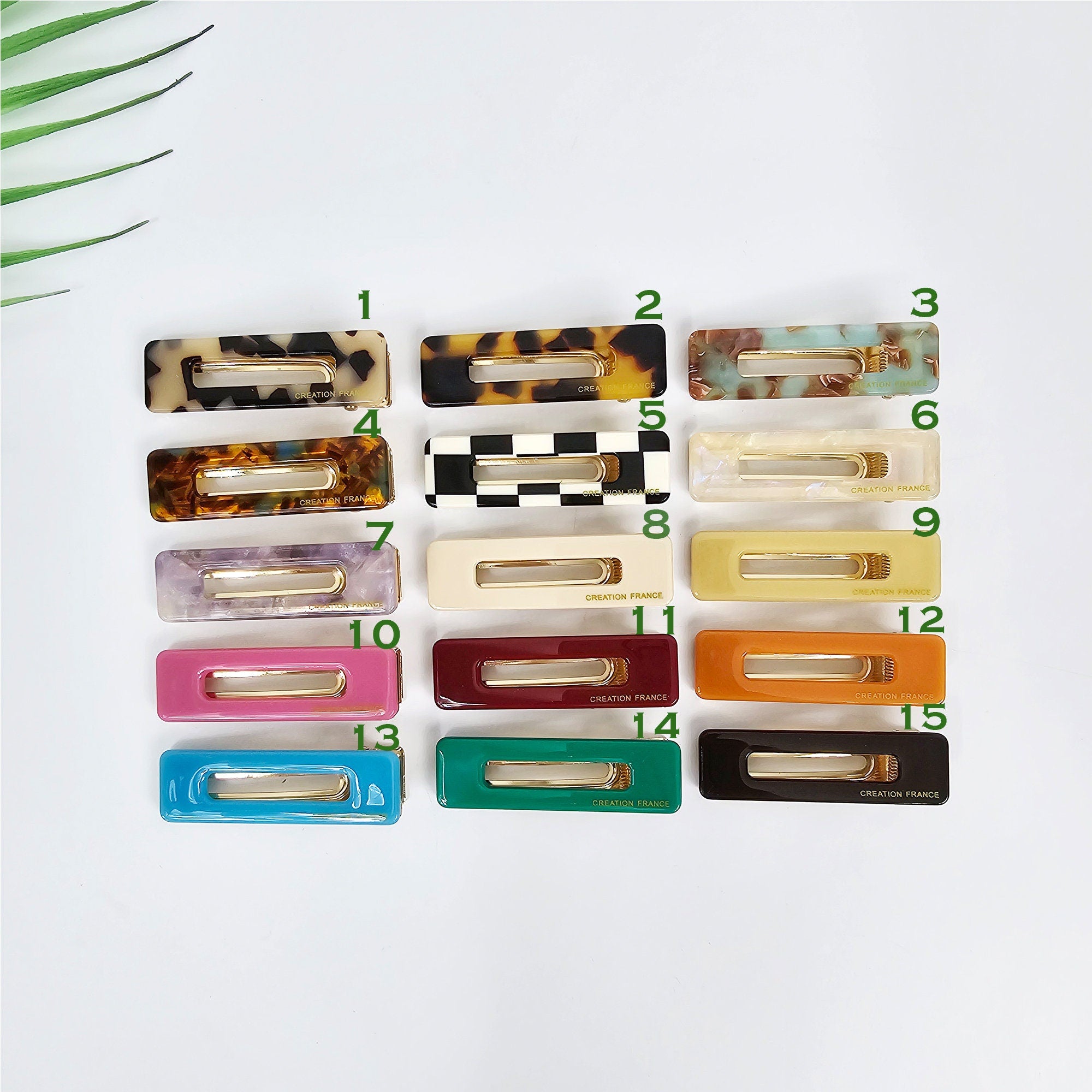 Simple Straight Rectangular Frame Mini Clip Side Claw (2.4 Inch) / Vivid Color French Pin / Alligator Hair Clip for Woman