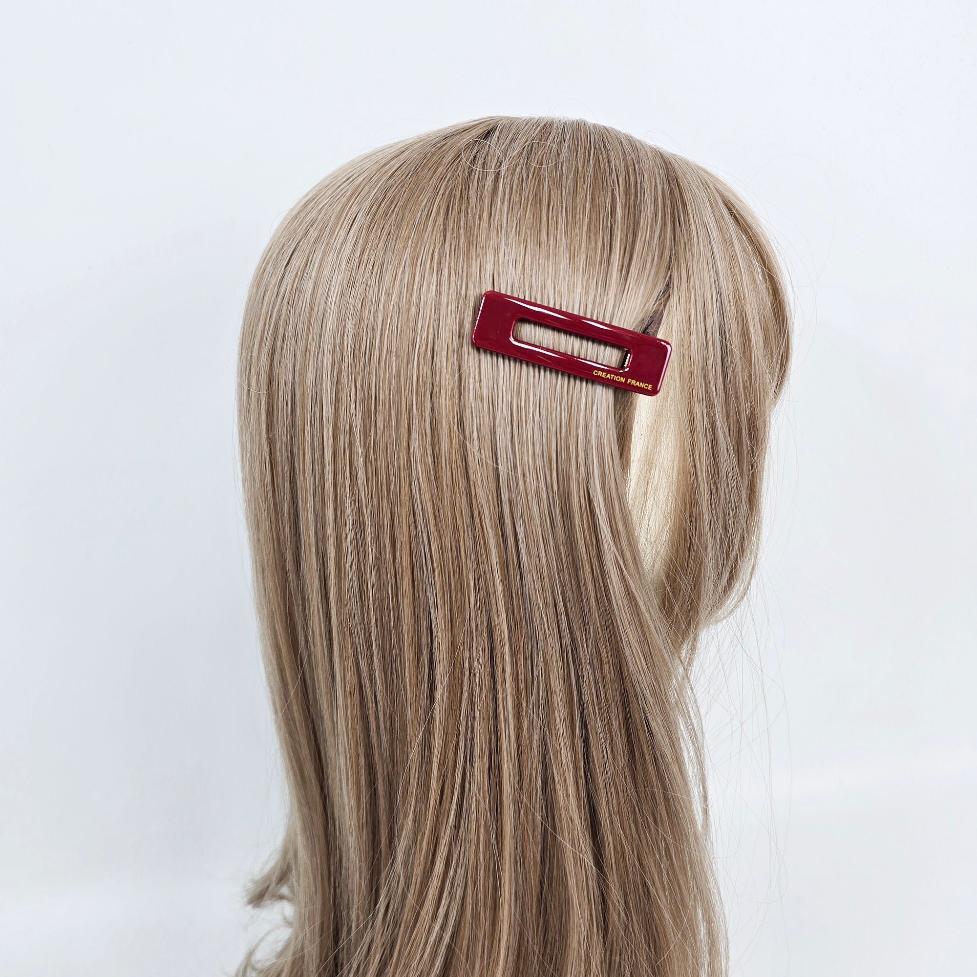 Simple Straight Rectangular Frame Mini Clip Side Claw (2.4 Inch) / Vivid Color French Pin / Alligator Hair Clip for Woman
