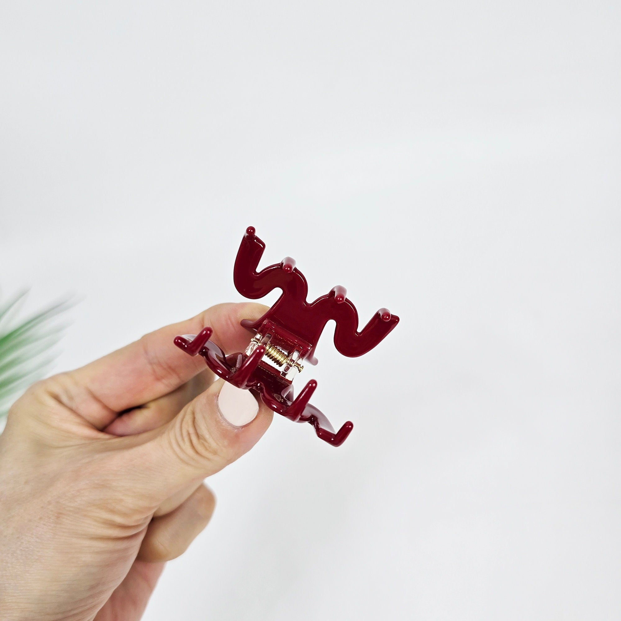 Zigzag Half-Up Small Point Hair Claw Clip (1.9 Inch) / Cute Tortoise Shell French Hair Pin / Small Hair Clips