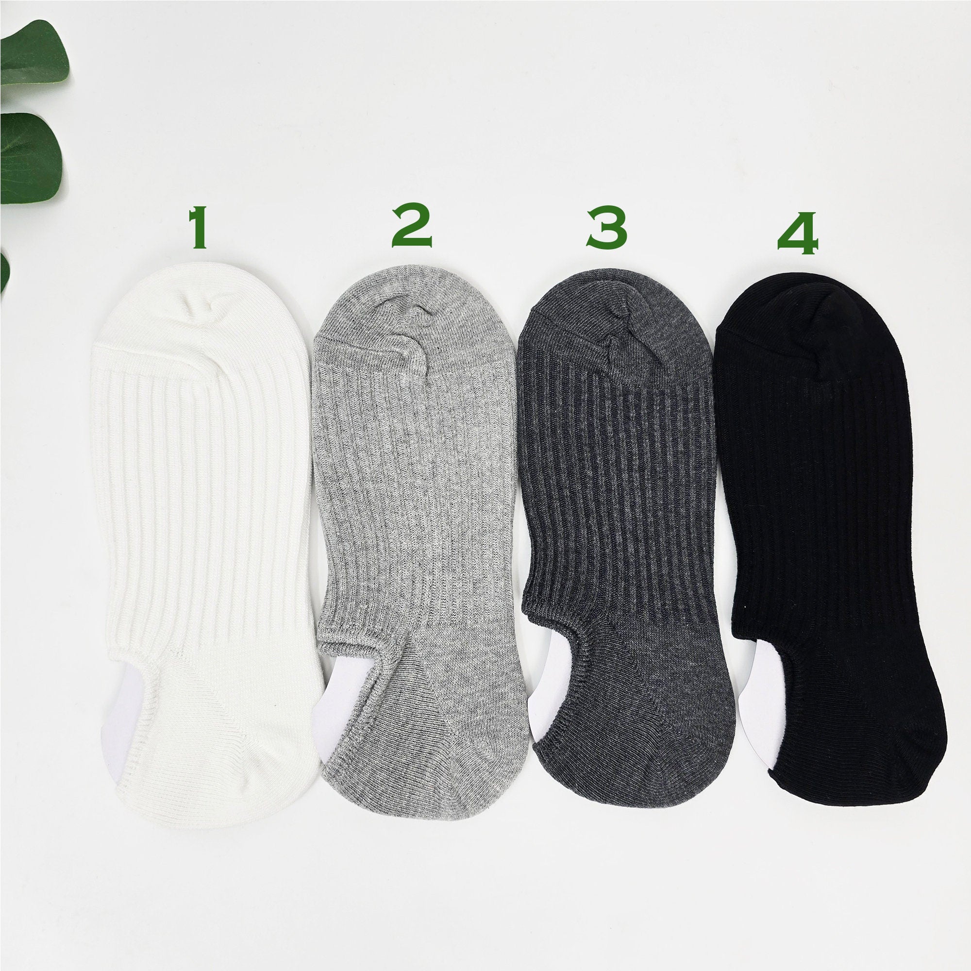 Mens No Show Socks | Cotton Non Slip Grip | Korean Socks | Minimalist Gift for Him