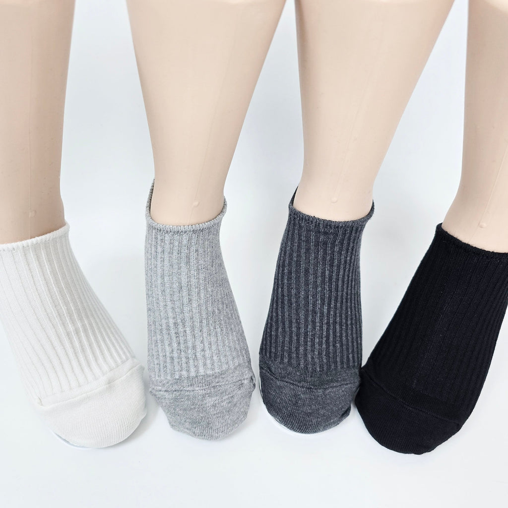 Mens No Show Socks | Cotton Non Slip Grip | Korean Socks | Minimalist Gift for Him