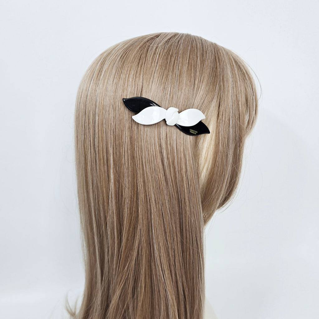 New Color Double Wave Ribbon Side Hair Clip (3.7 Inch) / Elegance Leopard French Hair Pin / Hair Accessory for Woman / Automatic Hair Clip