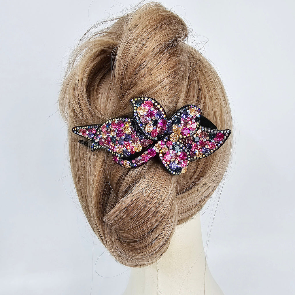 High Quality Crystal Big Clip Updo Hair Claw (5.1 Inch) / Elegance French Hair Pin / Hair Barrette for Woman