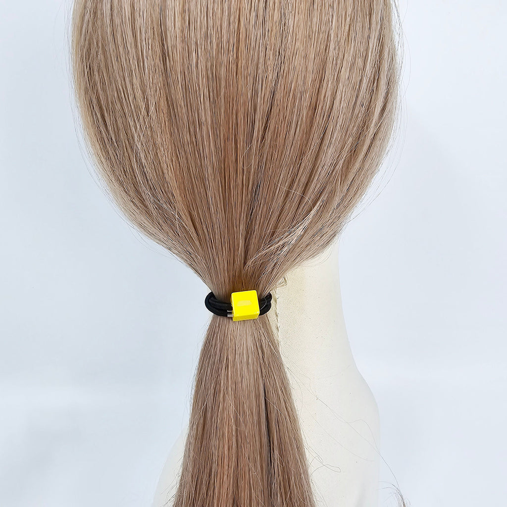 New Color Mini Square Cube Ponytail Elastic (0.6 Inch) / Simple Cute Ponytail Holder / Hair Accessory for Woman / French Hair Tie