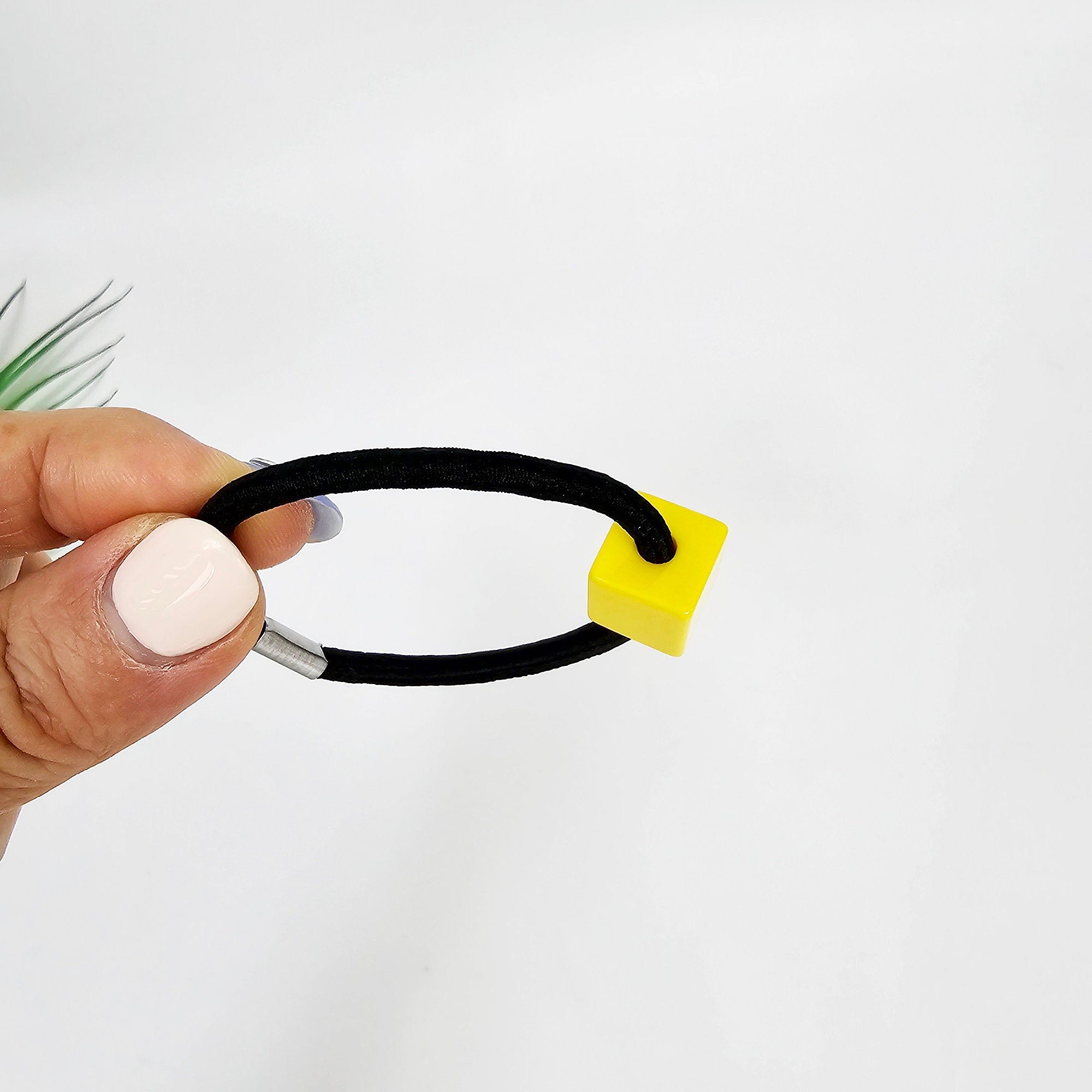 New Color Mini Square Cube Ponytail Elastic (0.6 Inch) / Simple Cute Ponytail Holder / Hair Accessory for Woman / French Hair Tie