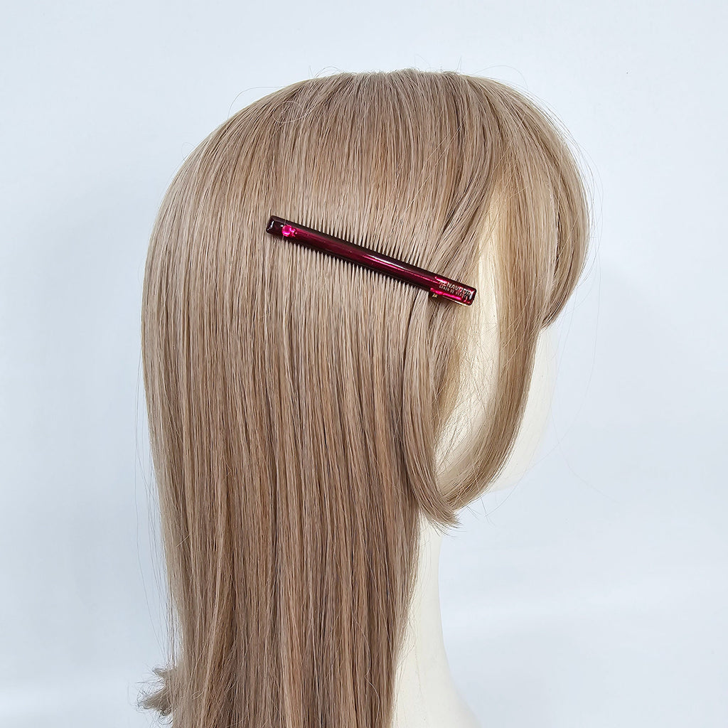 Luxurious Clear Slim Straight Side Hair Claw (3.1 Inch) / Elegance French Hair Pin / Hair Barrette for Woman