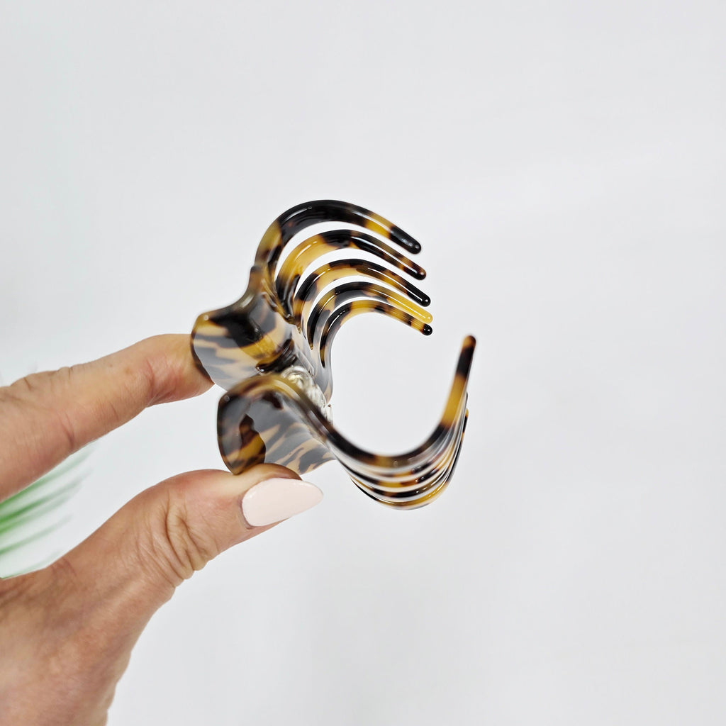 Curve Bella Half Updo Hair Claw (3.0 Inch) / Elegance French Hair Pin / Hair Barrette for Woman