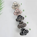 Pastel Color Big Bloom Camellia Half Updo Hair Claw (3.1 Inch) / Elegance French Hair Pin / Hair Barrette for Woman