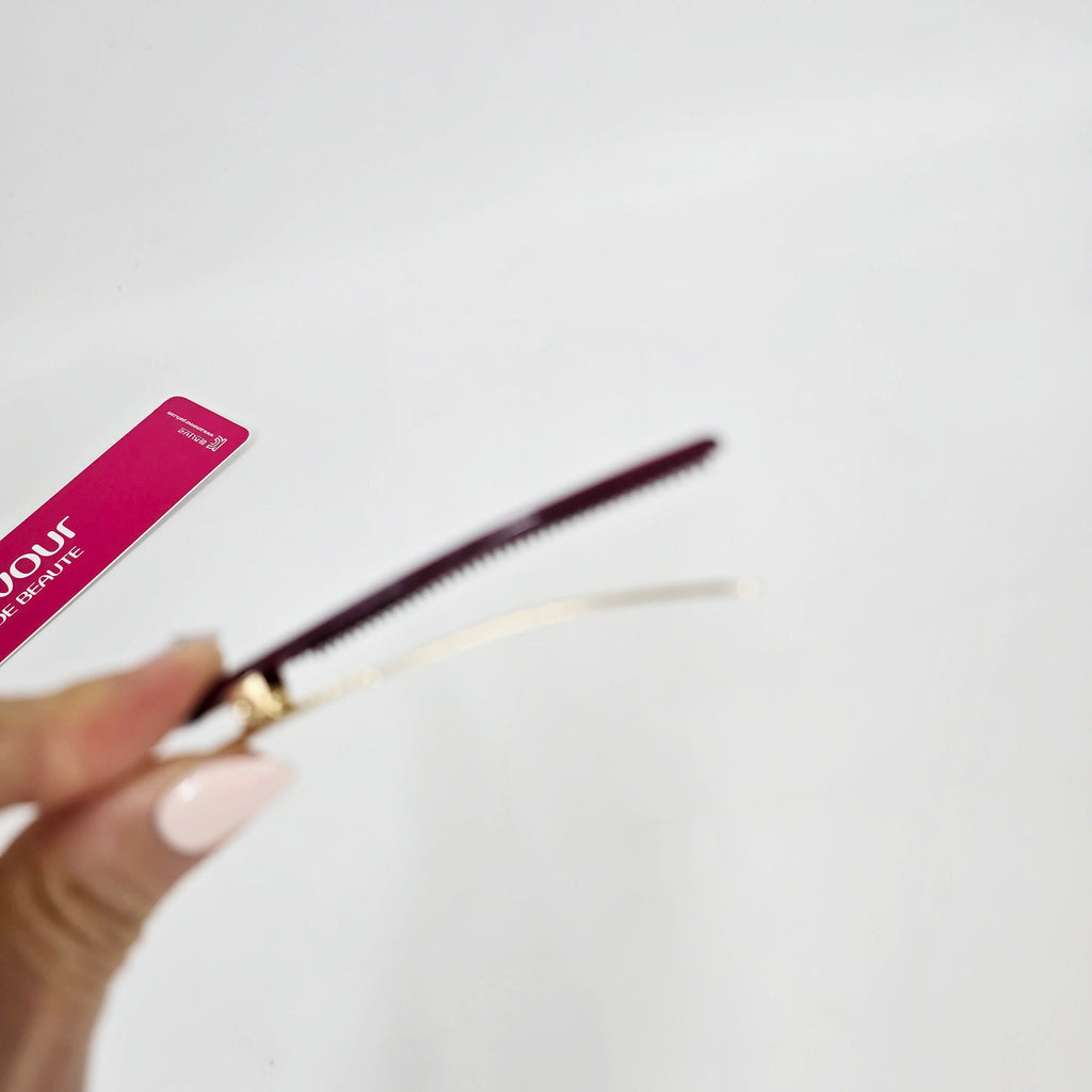 Luxurious Clear Slim Straight Side Hair Claw (3.1 Inch) / Elegance French Hair Pin / Hair Barrette for Woman