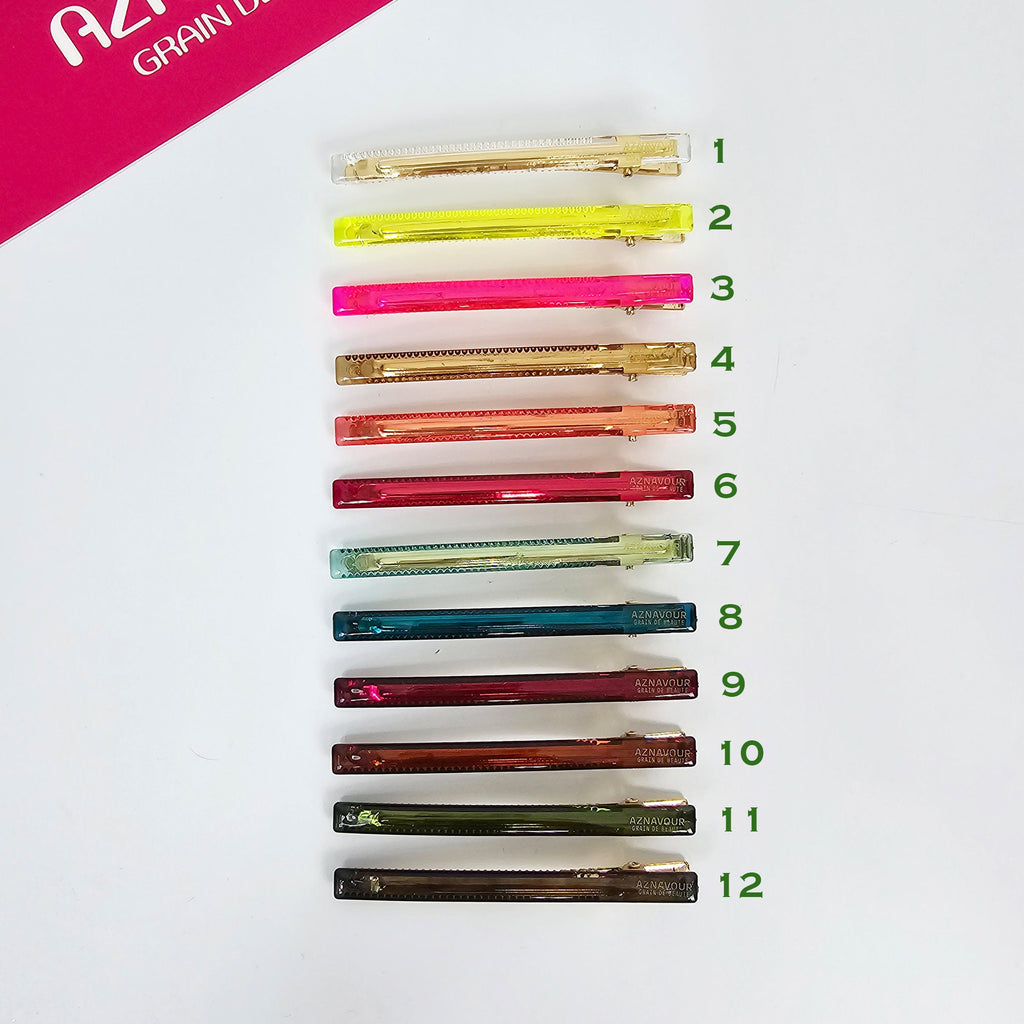 Luxurious Clear Slim Straight Side Hair Claw (3.1 Inch) / Elegance French Hair Pin / Hair Barrette for Woman