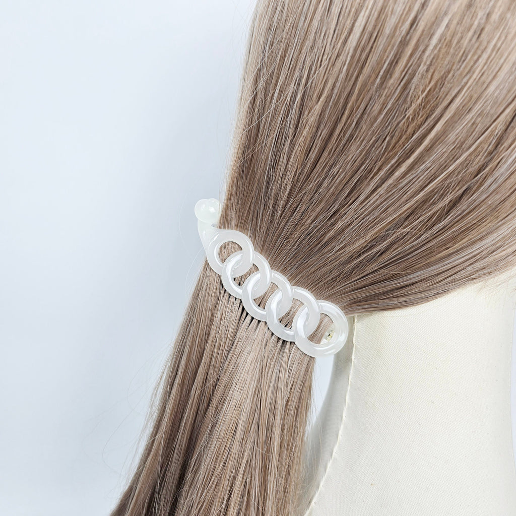 Luxurious Full Round Chain Banana Clip (3.9 Inch) / Tortoise Shell Hair Comb Barrette / Clincher Comb Hair Accessory