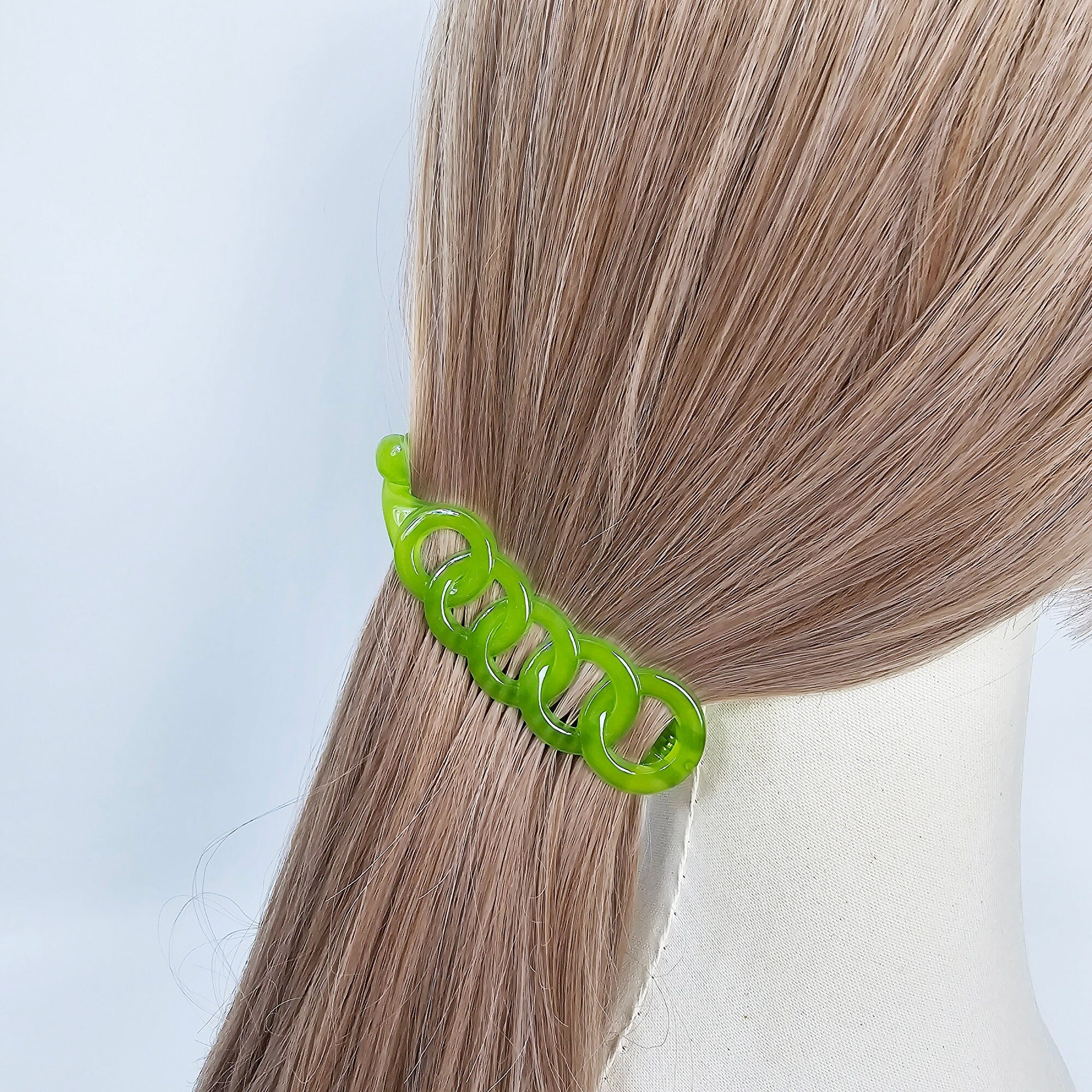 Luxurious Full Round Chain Banana Clip (3.9 Inch) / Tortoise Shell Hair Comb Barrette / Clincher Comb Hair Accessory