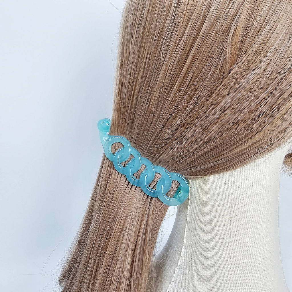 Luxurious Full Round Chain Banana Clip (3.9 Inch) / Tortoise Shell Hair Comb Barrette / Clincher Comb Hair Accessory