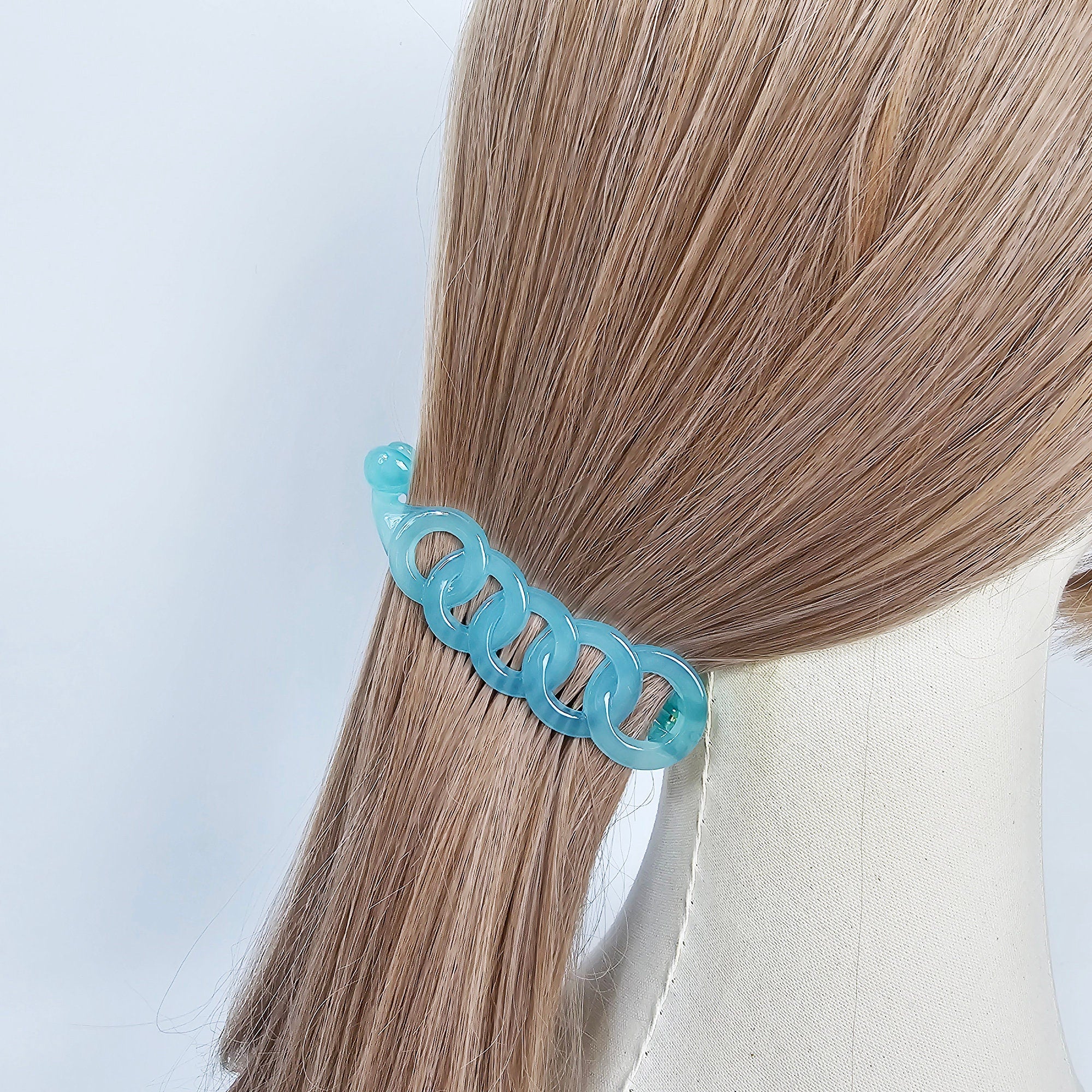 Luxurious Full Round Chain Banana Clip (3.9 Inch) / Tortoise Shell Hair Comb Barrette / Clincher Comb Hair Accessory