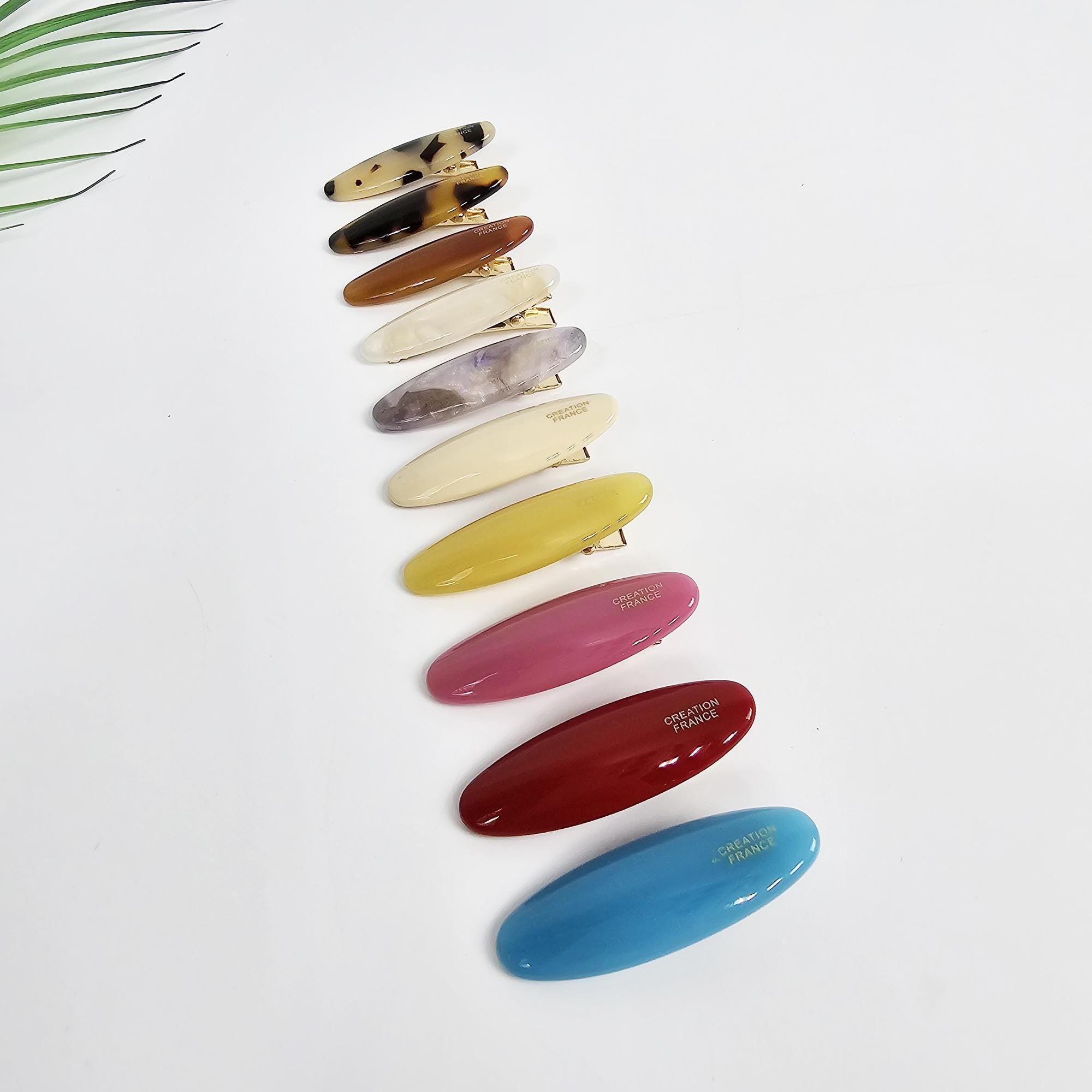 Cellulose Acetate Mini Oval Hair Clip Tortoise Shell Pattern Minimalist Bangs Barrette for Toddlers