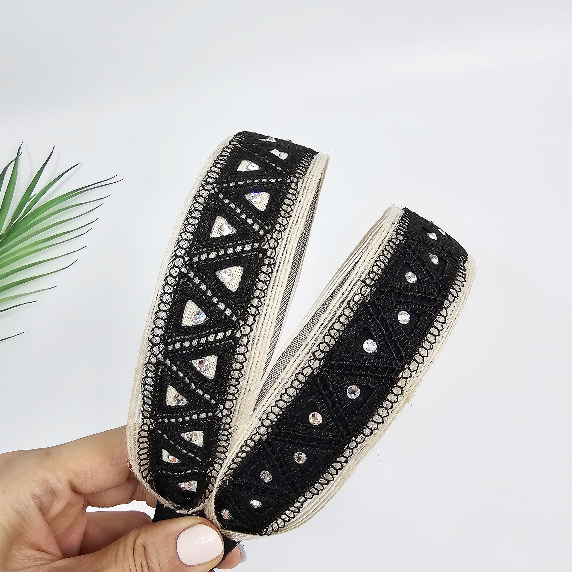 Mini Triangle Cubic Point Wide Headband (1.4 Inch) / Simple Basic Hair Turban / Hair Turban for Woman