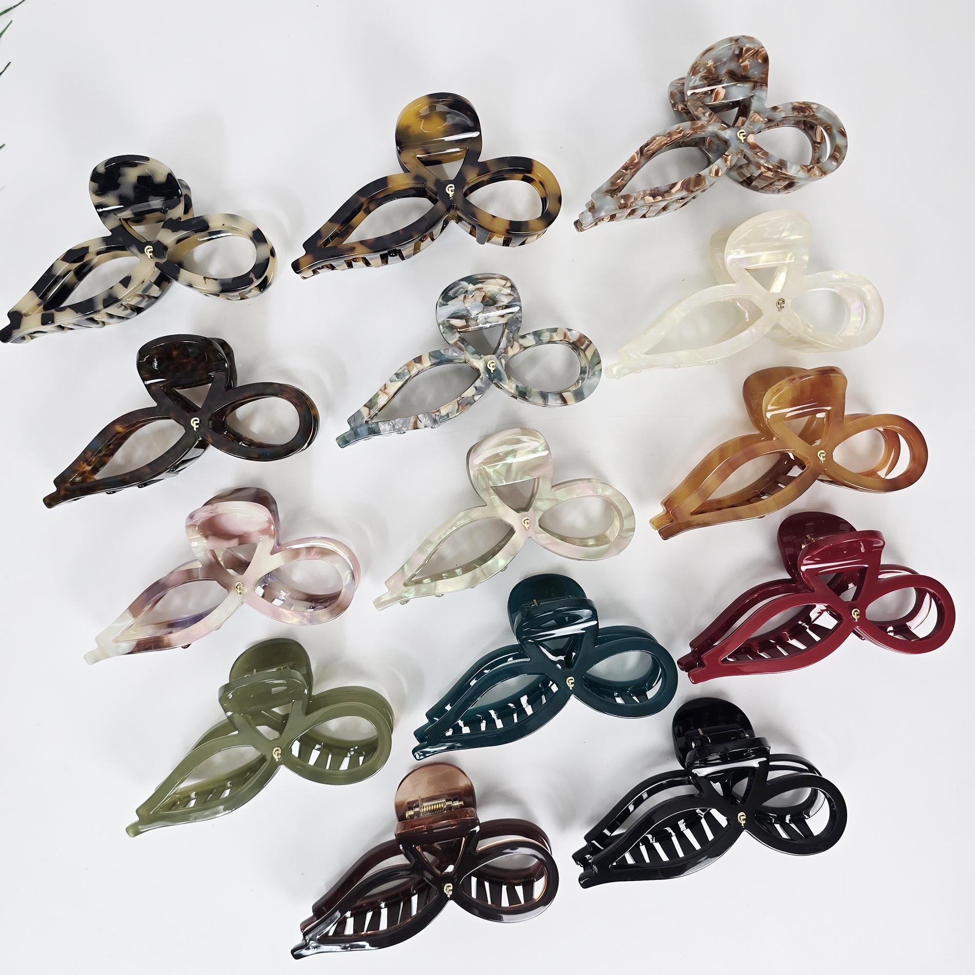 Cellulose Acetate Butterfly Ribbon Hair Claw Clip Tortoise Shell Pattern Accessories for Women
