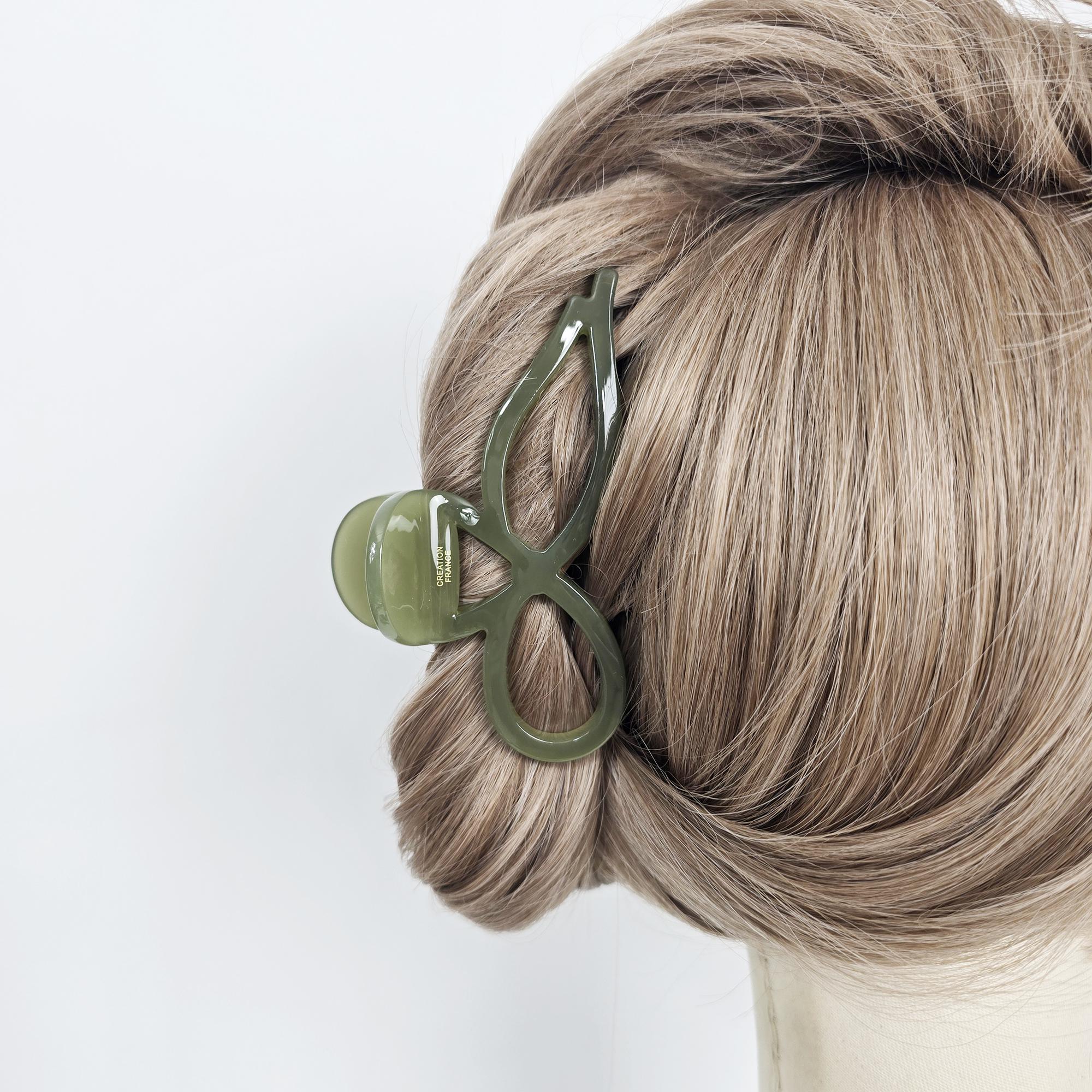 Luxurious Tailed Ribbon Updo Hair Claw (4.3 Inch) / Elegance French Hair Pin / Hair Barrette for Woman