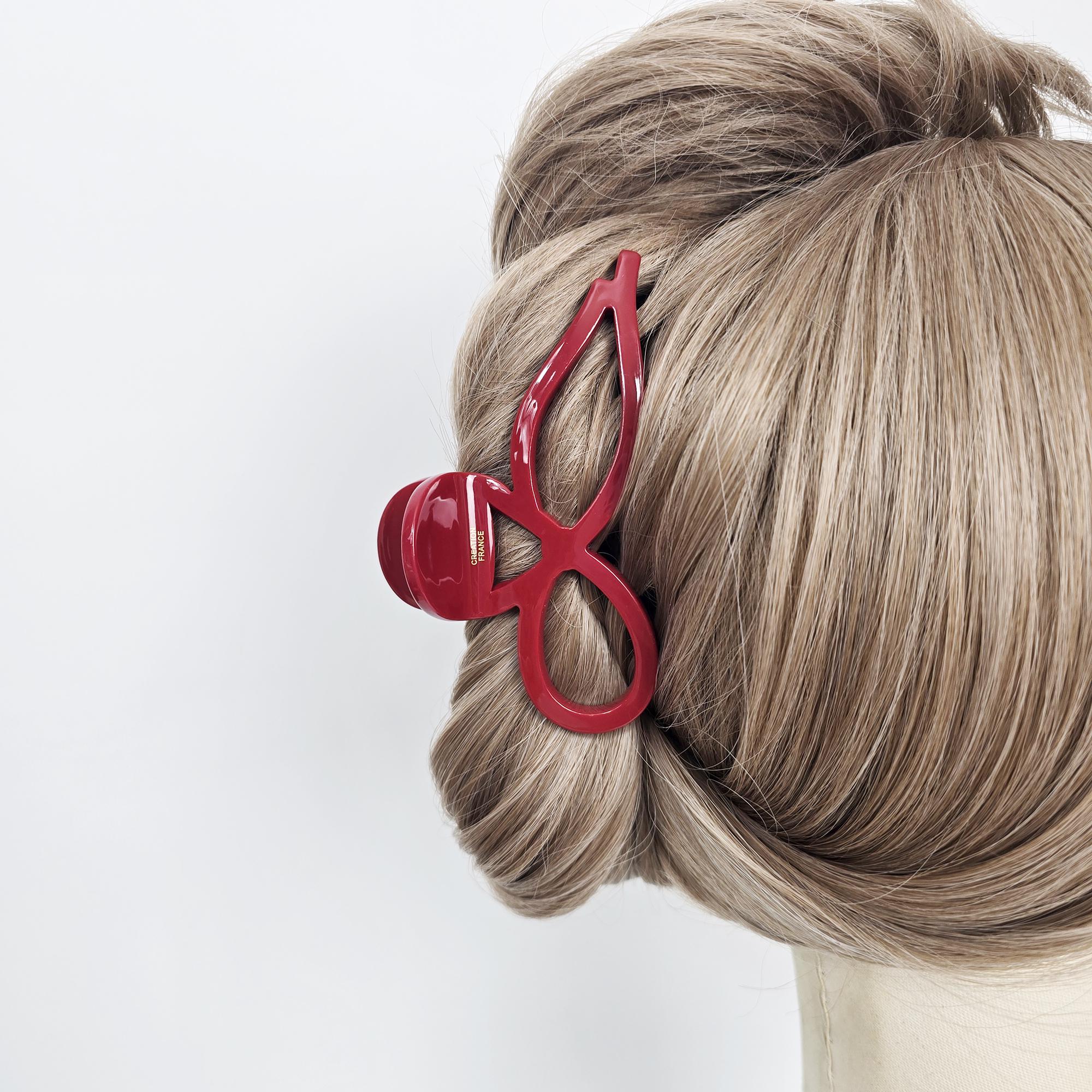 Luxurious Tailed Ribbon Updo Hair Claw (4.3 Inch) / Elegance French Hair Pin / Hair Barrette for Woman