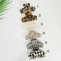 Luxurious Leopard Print Round Hug Updo Hair Claw (3.9 Inch) / Elegance French Hair Pin / Hair Barrette for Woman