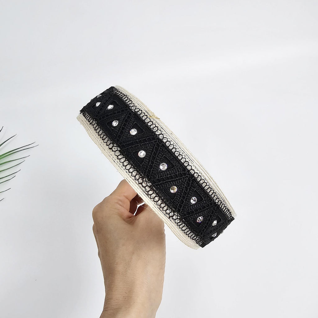 Mini Triangle Cubic Point Wide Headband (1.4 Inch) / Simple Basic Hair Turban / Hair Turban for Woman