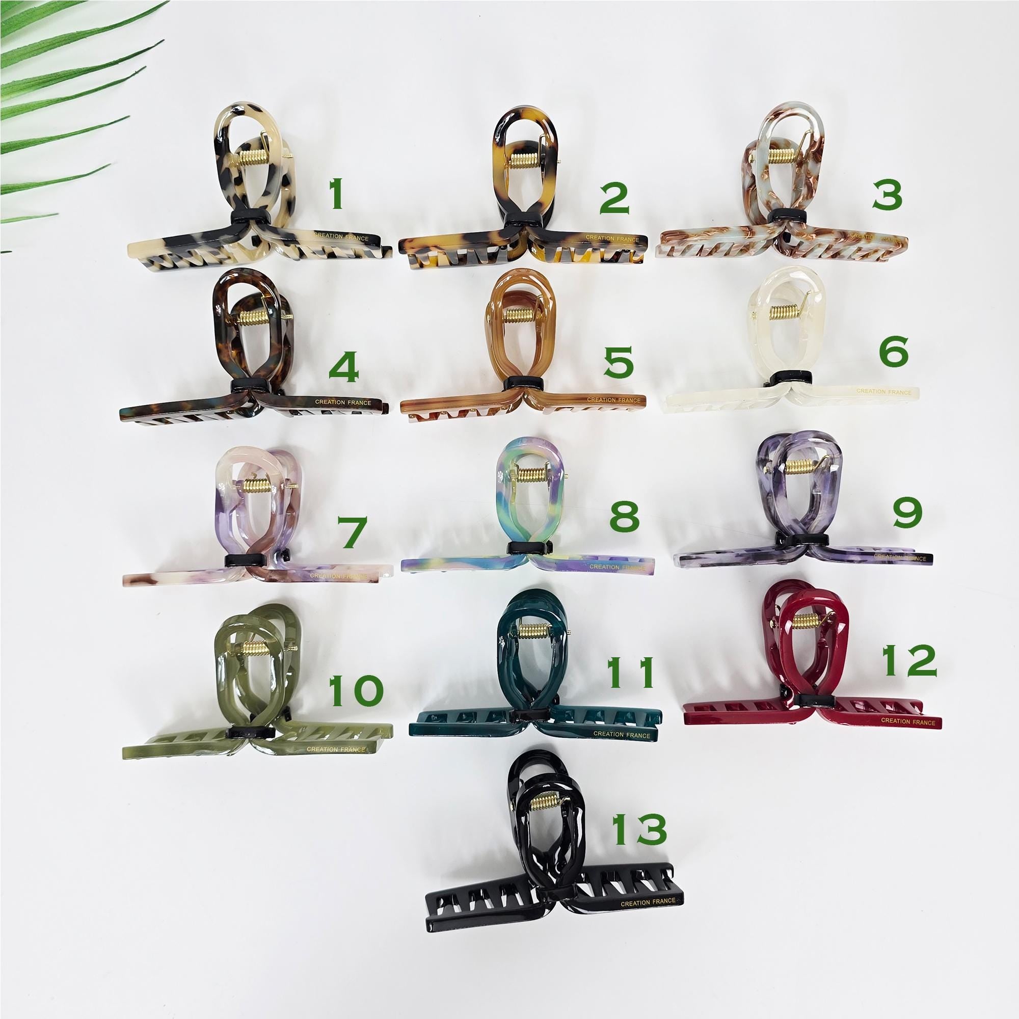 Luxurious Black Point Twist Half-Up Hair Claw (3.3 Inch) / Elegance French Hair Pin / Hair Barrette for Woman