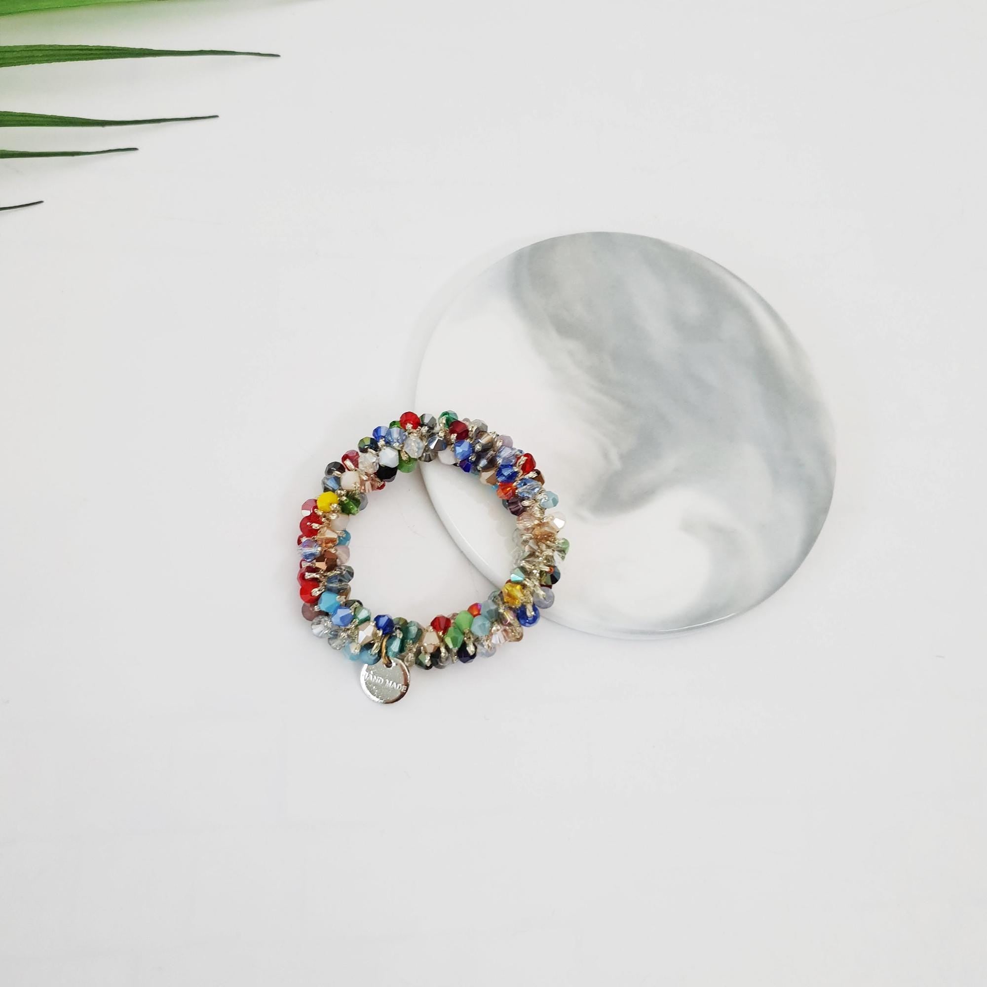 Bling Glass Beads Pendant Hair Tie / Small Ponytail Holder / Hair Accessory for Woman