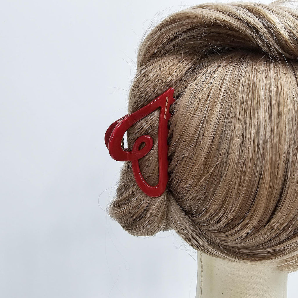 Sweet Heart Half-Up Hair Claw Clip (3.5 Inch) / Elegance French Hair Pin / Hair Barrette for Woman