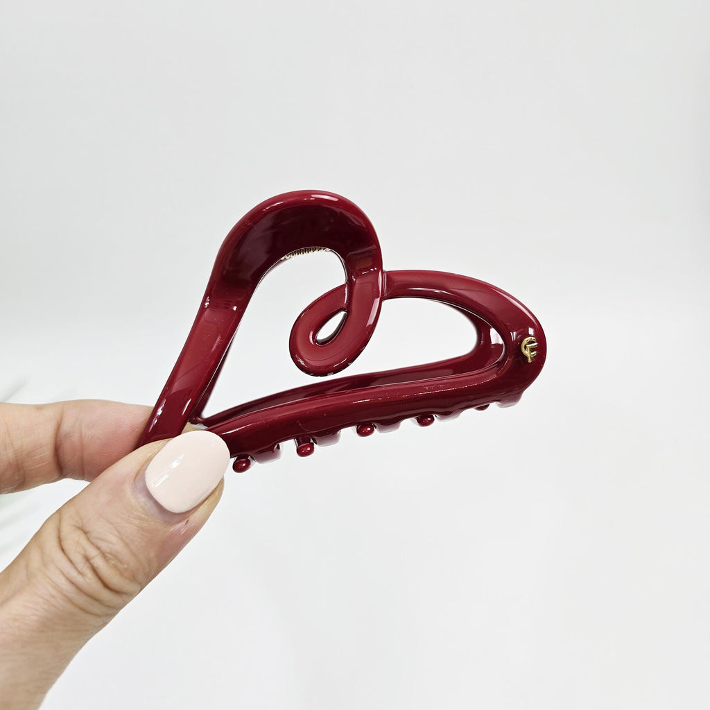 Sweet Heart Half-Up Hair Claw Clip (3.5 Inch) / Elegance French Hair Pin / Hair Barrette for Woman