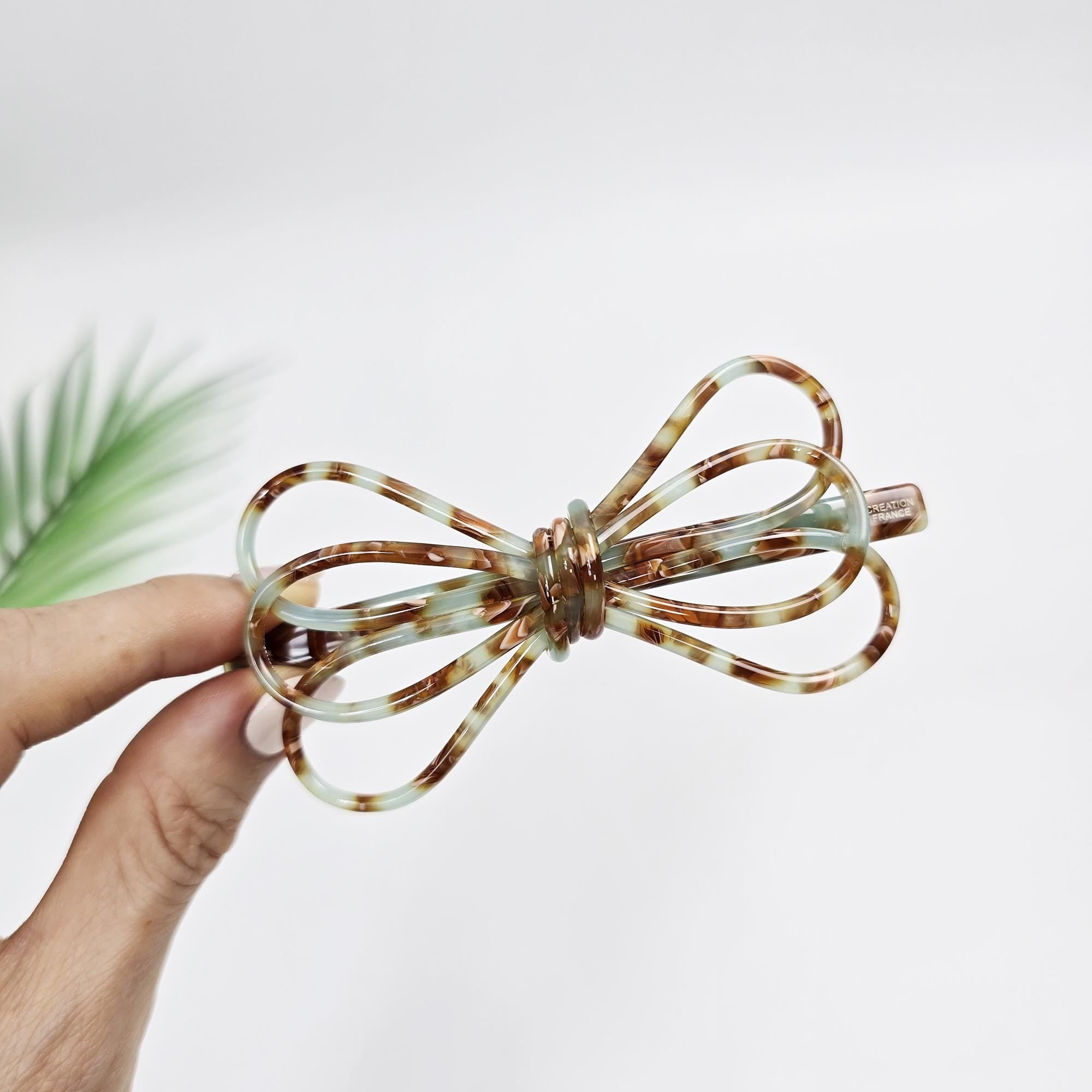 New Color Triple Ribbon Hair Clip (4.3 Inch) / Tortoise Shell French Hair Pin / Hair Accessory for Woman / Automatic Hair Clip