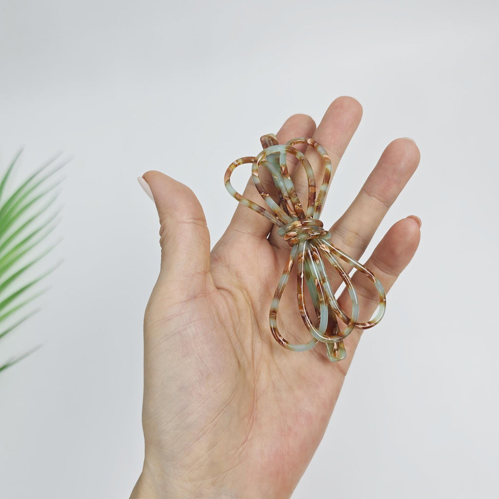 New Color Triple Ribbon Hair Clip (4.3 Inch) / Tortoise Shell French Hair Pin / Hair Accessory for Woman / Automatic Hair Clip