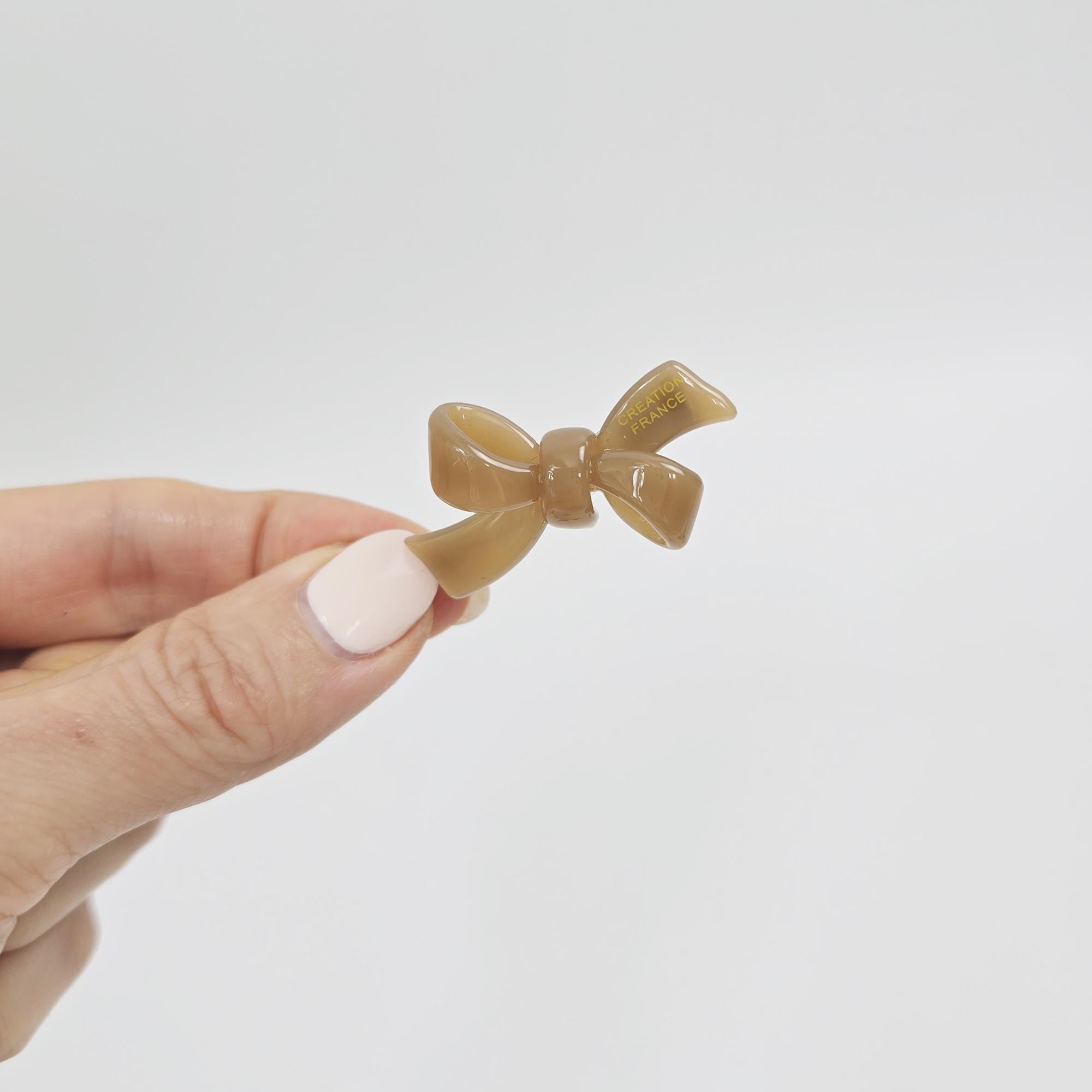 New Color Mini Double Ribbon Bobby Pin (1.8 Inch) / Tortoise Marble French Hair Pin Clip / Bow Barrette