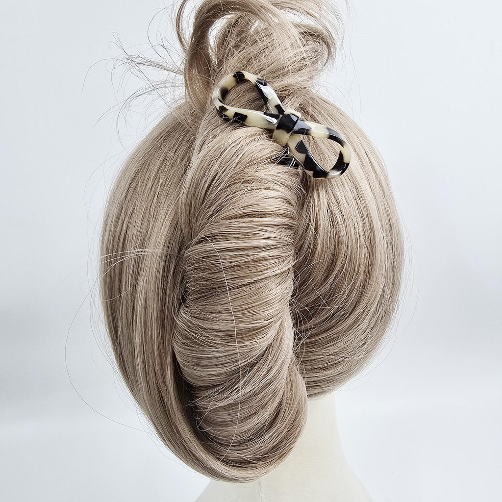 Bliss Ribbon Wave Updo Hair Stick (4.7 Inch) / Tortoise Shell French Hair Pin / Metal Hair Fork for Thick Hair / Hair Pin Stick
