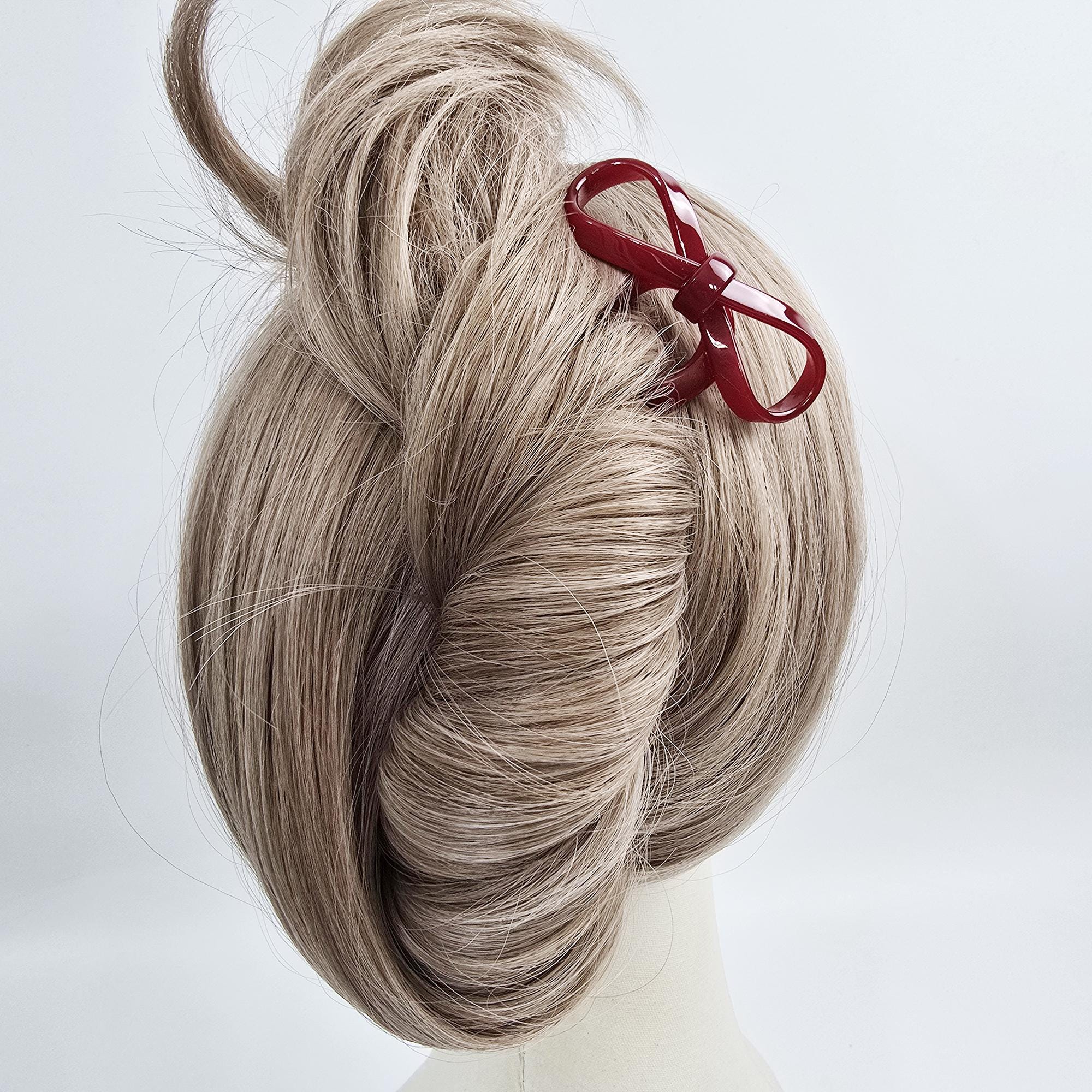 Bliss Ribbon Wave Updo Hair Stick (4.7 Inch) / Tortoise Shell French Hair Pin / Metal Hair Fork for Thick Hair / Hair Pin Stick