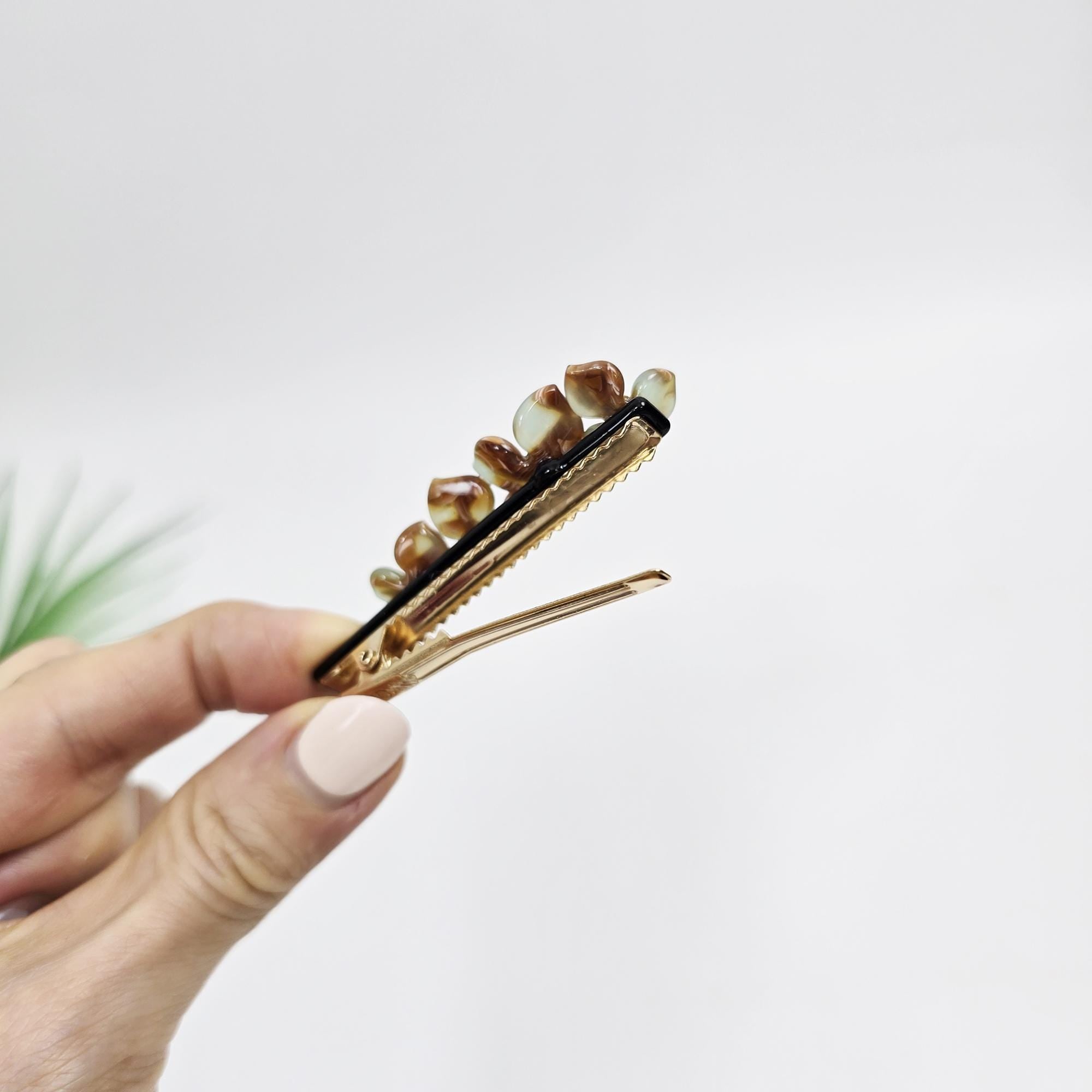 New Color Cubic Point Flower Mini Hair Claw Clip (2.8 Inch) / Vivid Color French Pin / Alligator Hair Clip for Woman