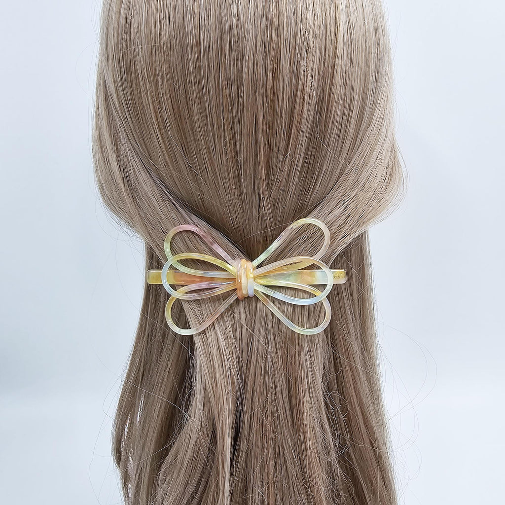 New Color Triple Ribbon Hair Clip (4.3 Inch) / Tortoise Shell French Hair Pin / Hair Accessory for Woman / Automatic Hair Clip