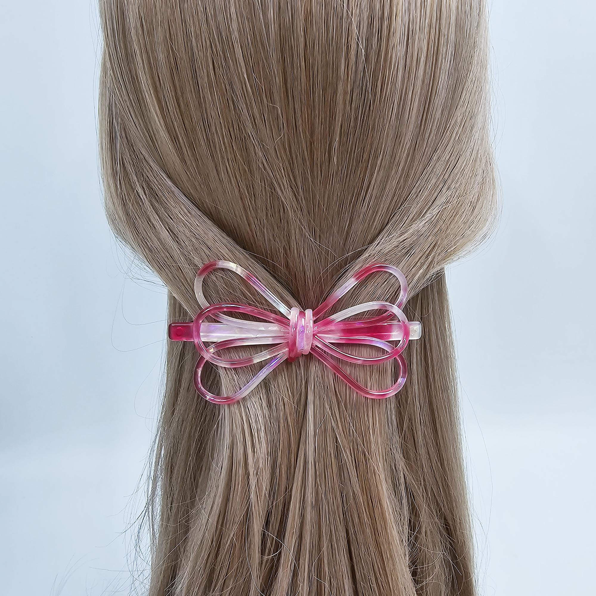 New Color Triple Ribbon Hair Clip (4.3 Inch) / Tortoise Shell French Hair Pin / Hair Accessory for Woman / Automatic Hair Clip