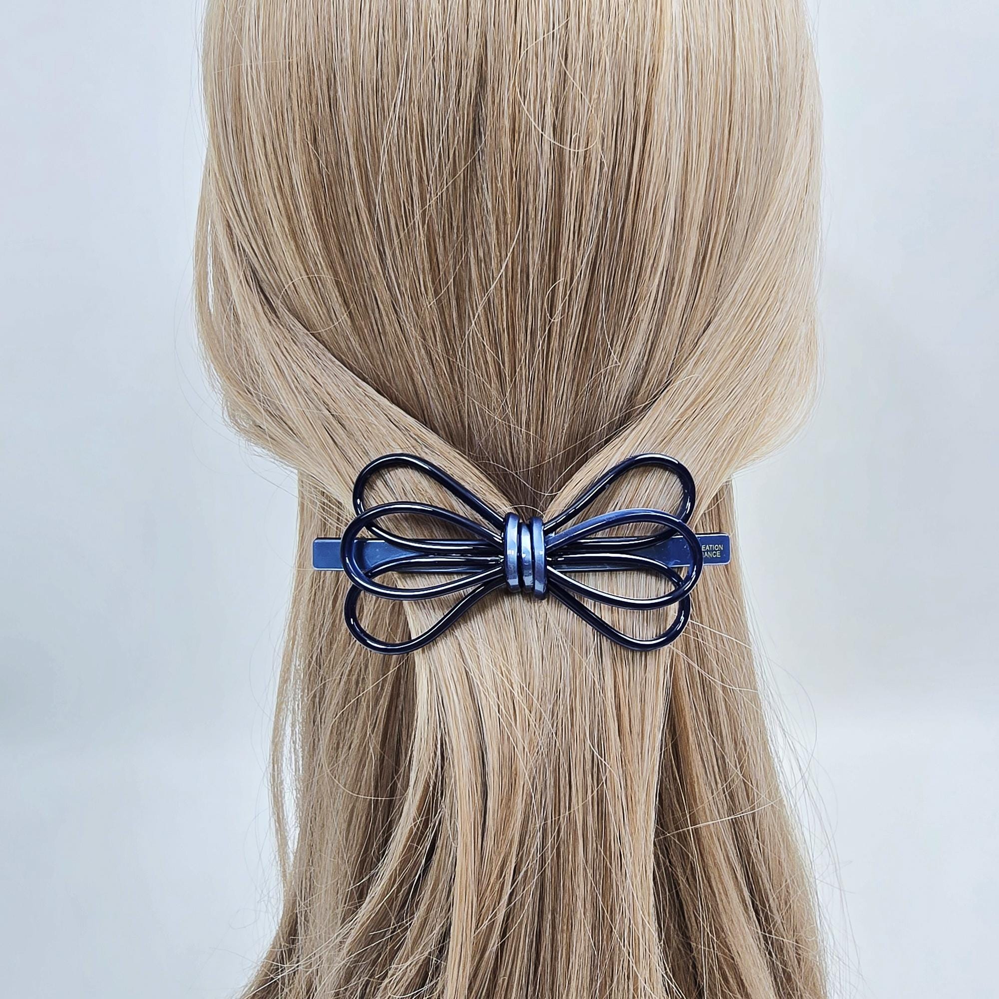 New Color Triple Ribbon Hair Clip (4.3 Inch) / Tortoise Shell French Hair Pin / Hair Accessory for Woman / Automatic Hair Clip
