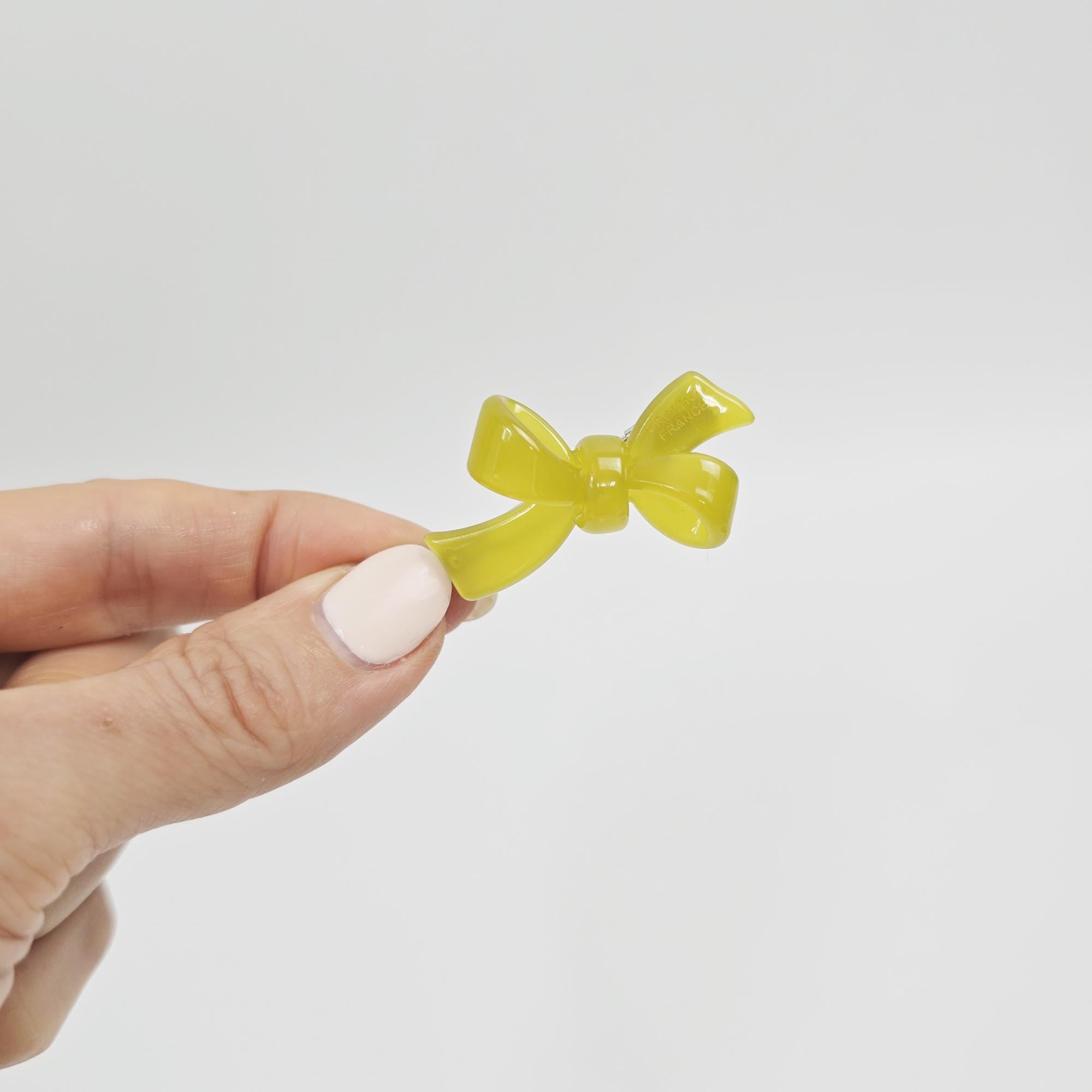 New Color Mini Double Ribbon Bobby Pin (1.8 Inch) / Tortoise Marble French Hair Pin Clip / Bow Barrette