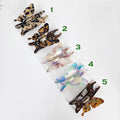 Leopard Marble Big Butterfly Half Up Hair Claw Clip / Elegance French Hair Pin / Hair Barrette for Woman