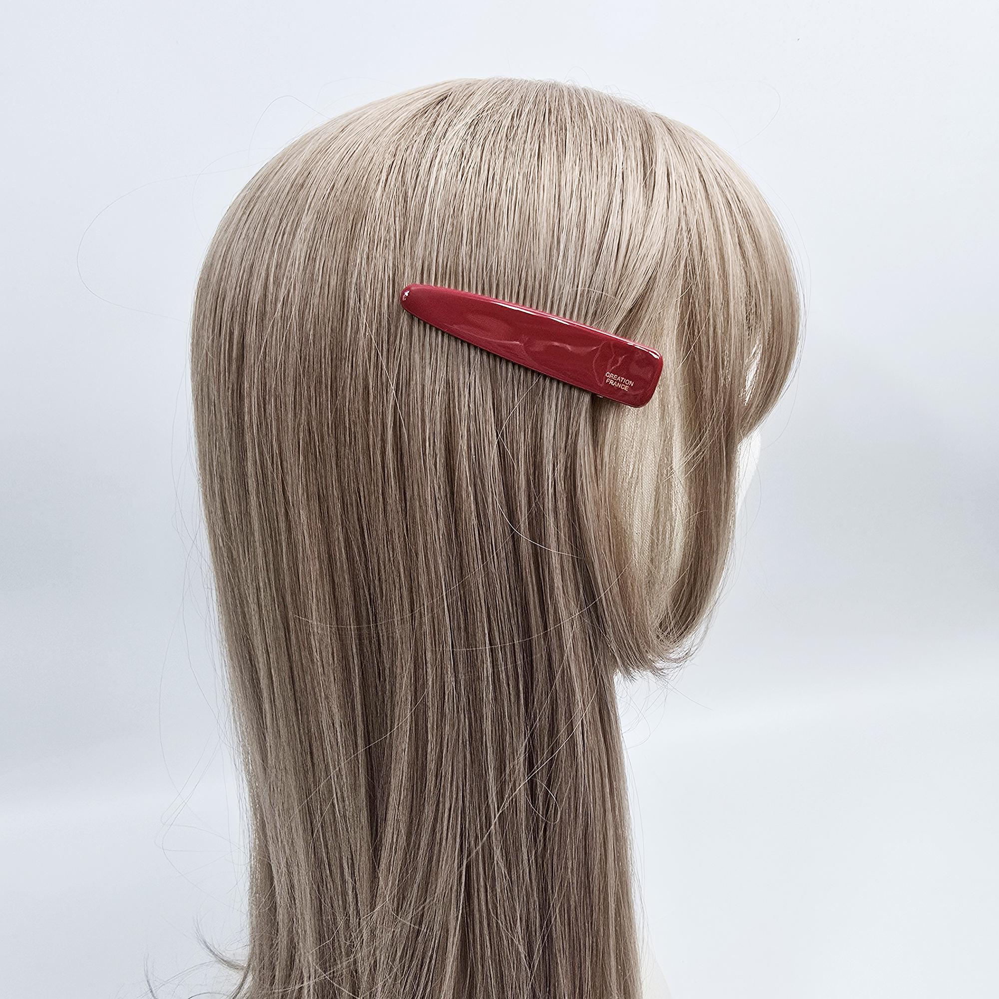 Long Slim Triangle Barrette Hair Claw Clip (3.0 Inch) / Vivid Color French Pin / Alligator Hair Clip for Woman
