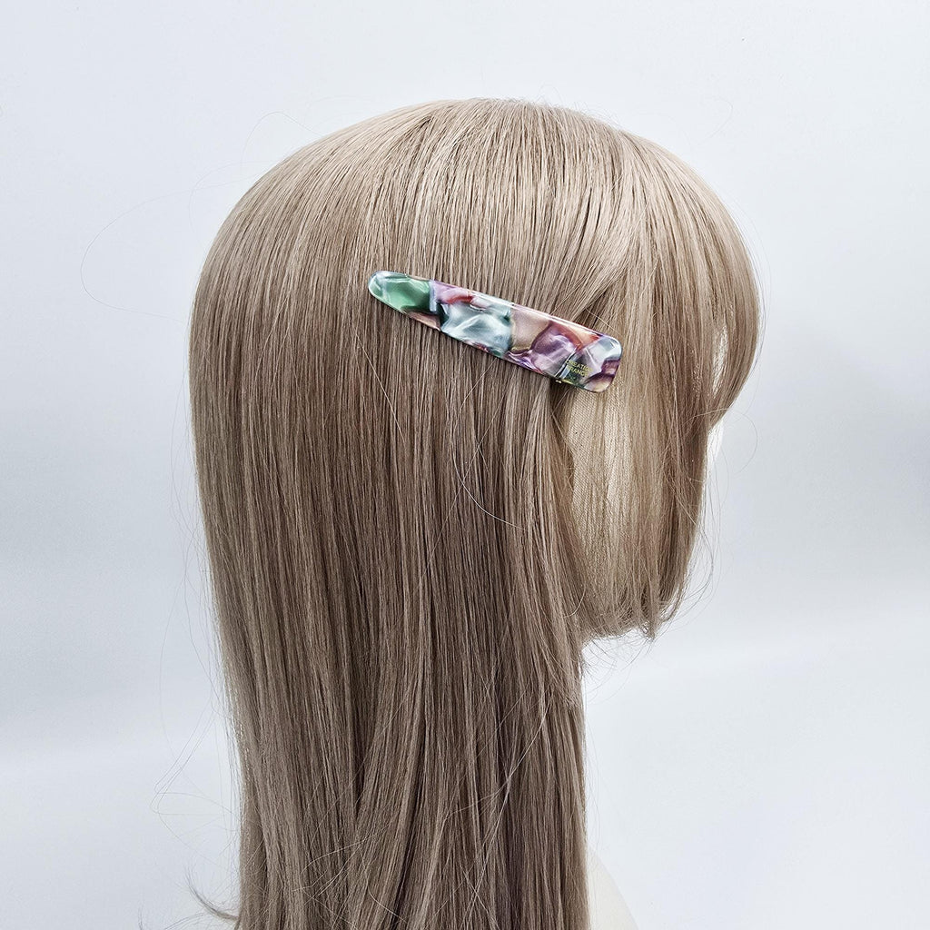 Long Slim Triangle Barrette Hair Claw Clip (3.0 Inch) / Vivid Color French Pin / Alligator Hair Clip for Woman