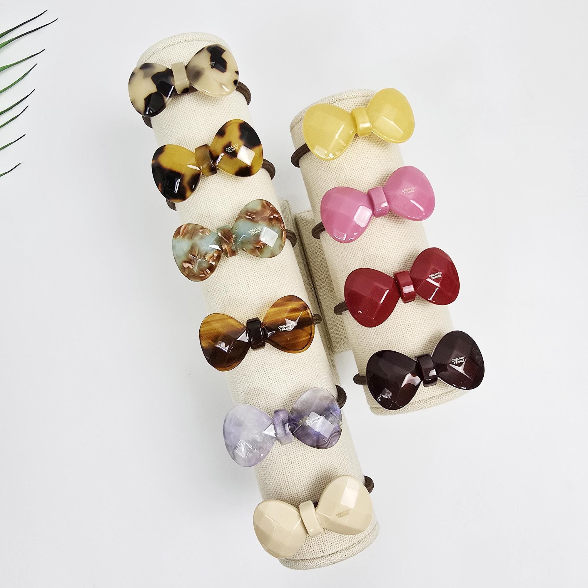 Cutting Bow Ribbon Ponytail Elastic Hair Tie (2.0 Inch) / Simple Cute Ponytail Holder / Hair Accessory for Woman / French Hair Tie